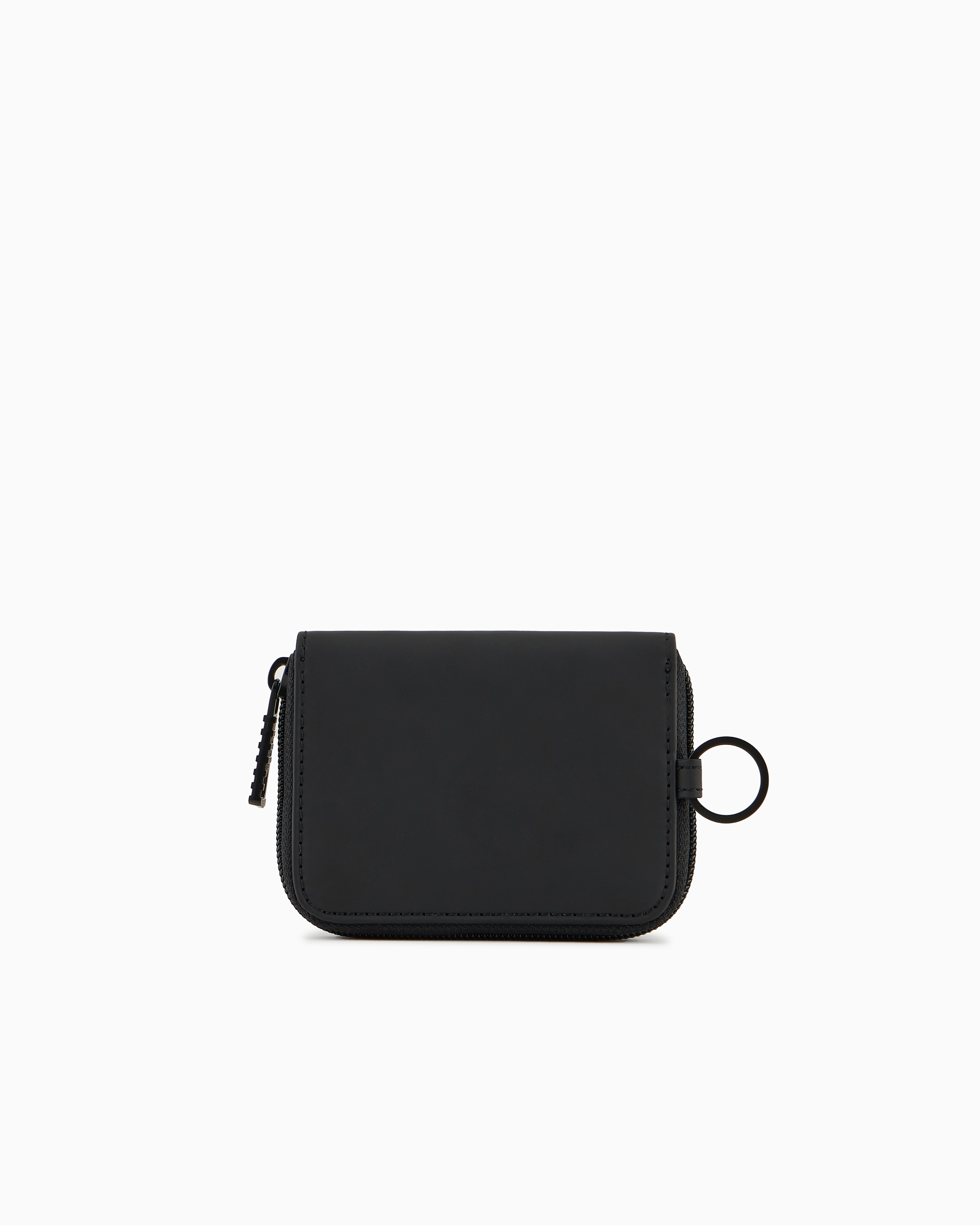 Emporio Armani Wallet With Wraparound Zip And Oversized Logo In Black