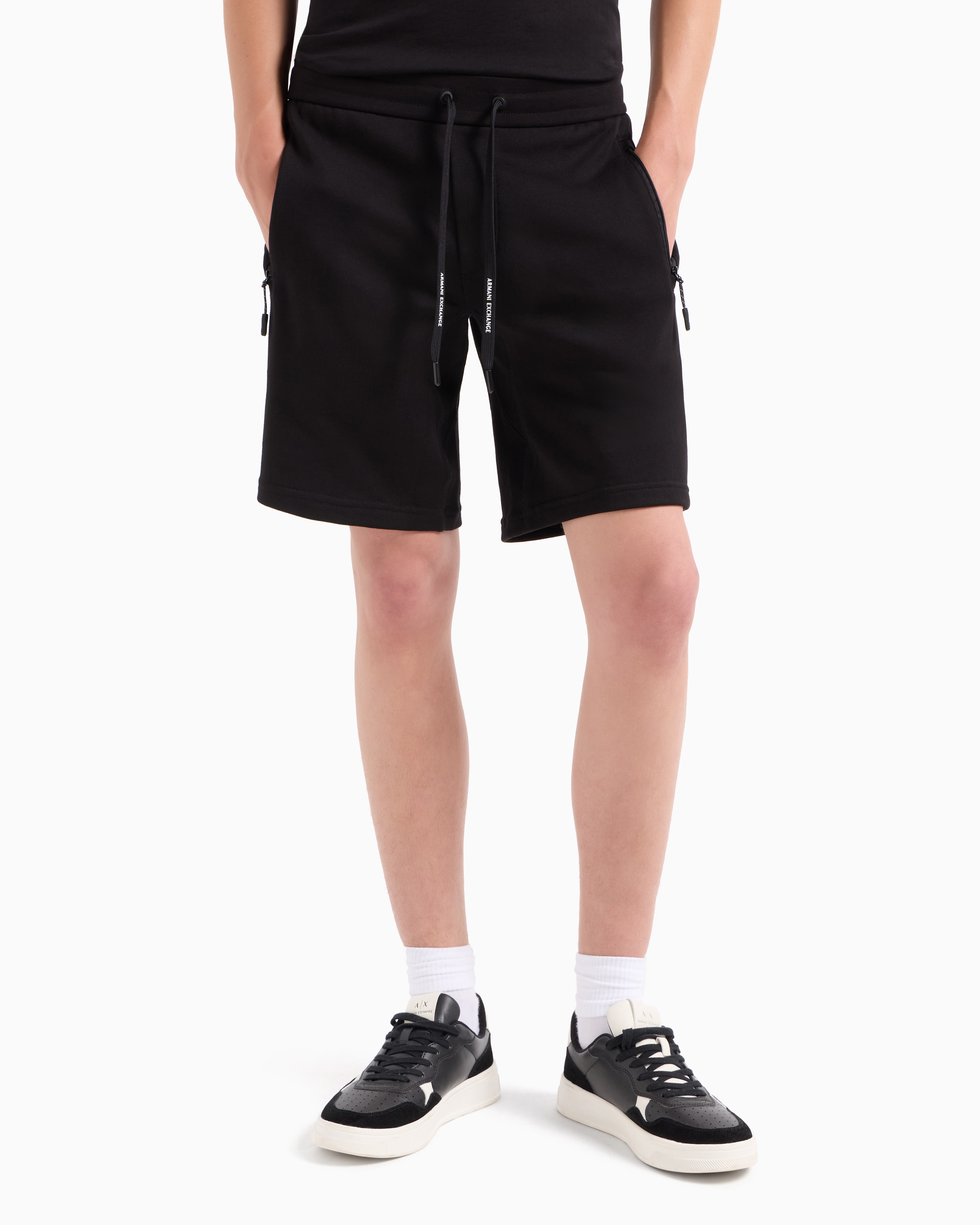 Armani Exchange French Terry Shorts In Black