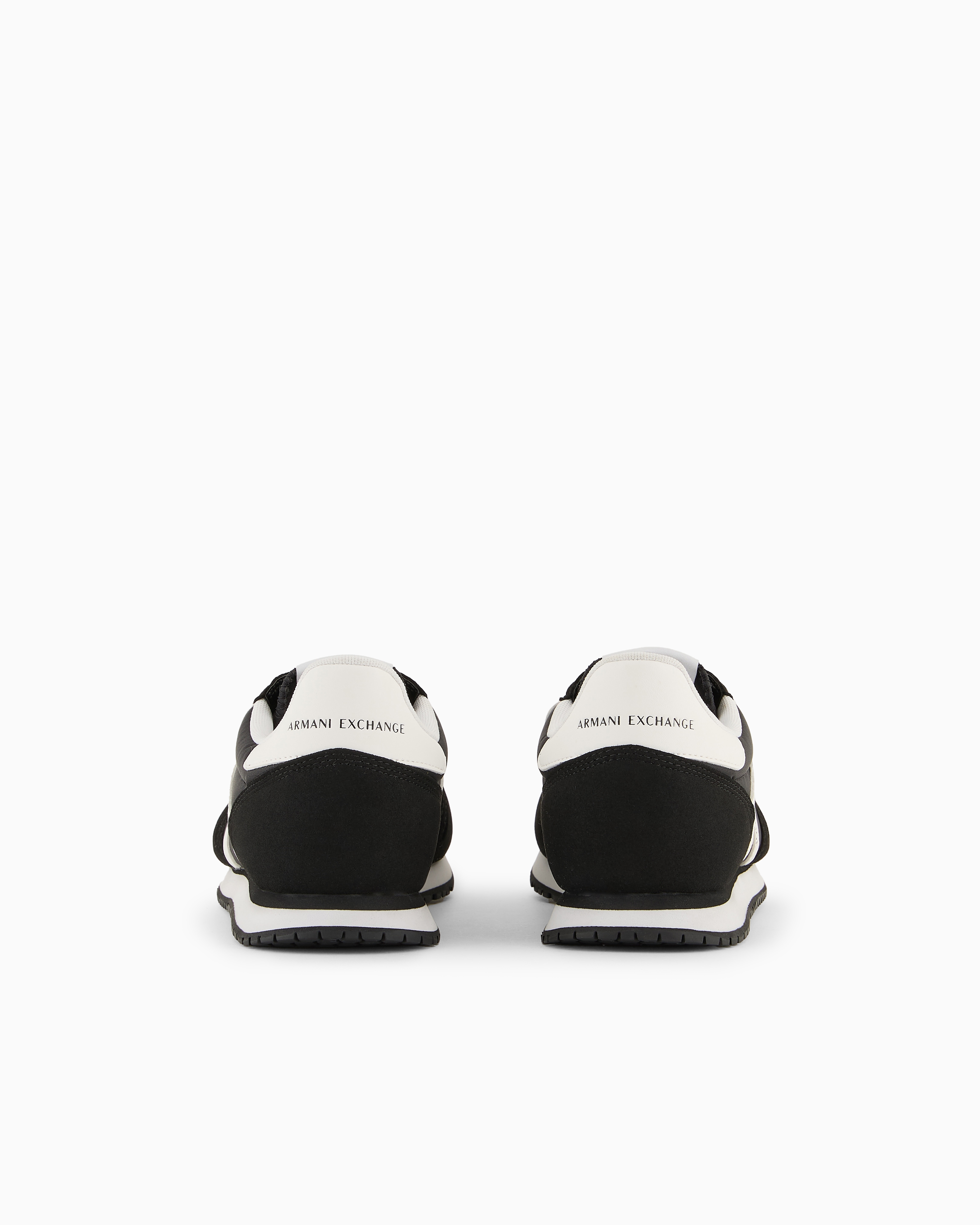 Armani Exchange Sneakers In Eco-suede, Mesh And Nylon In Black
