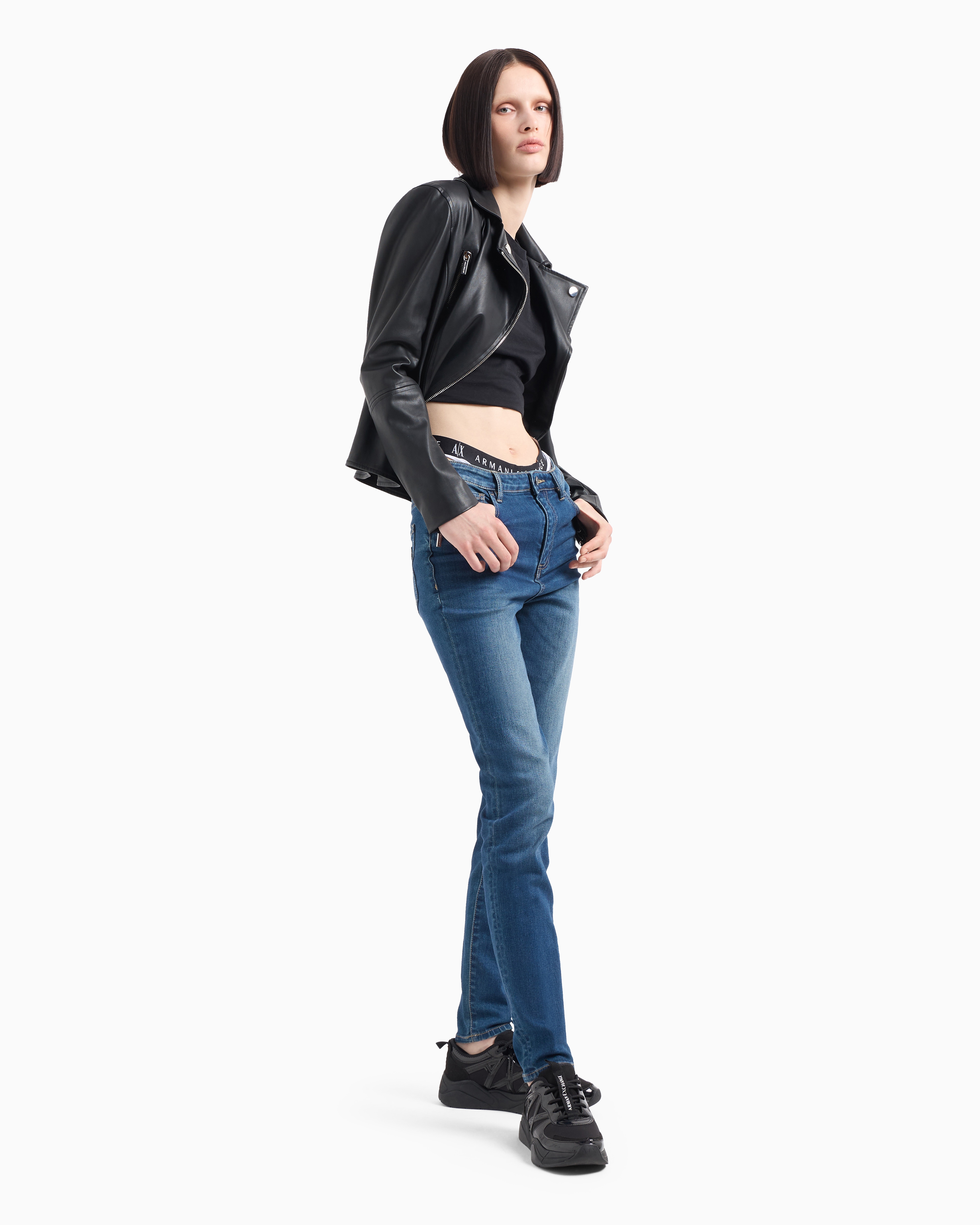Armani Exchange Slim Fit T-shirt In Pima Cotton Jersey In Black