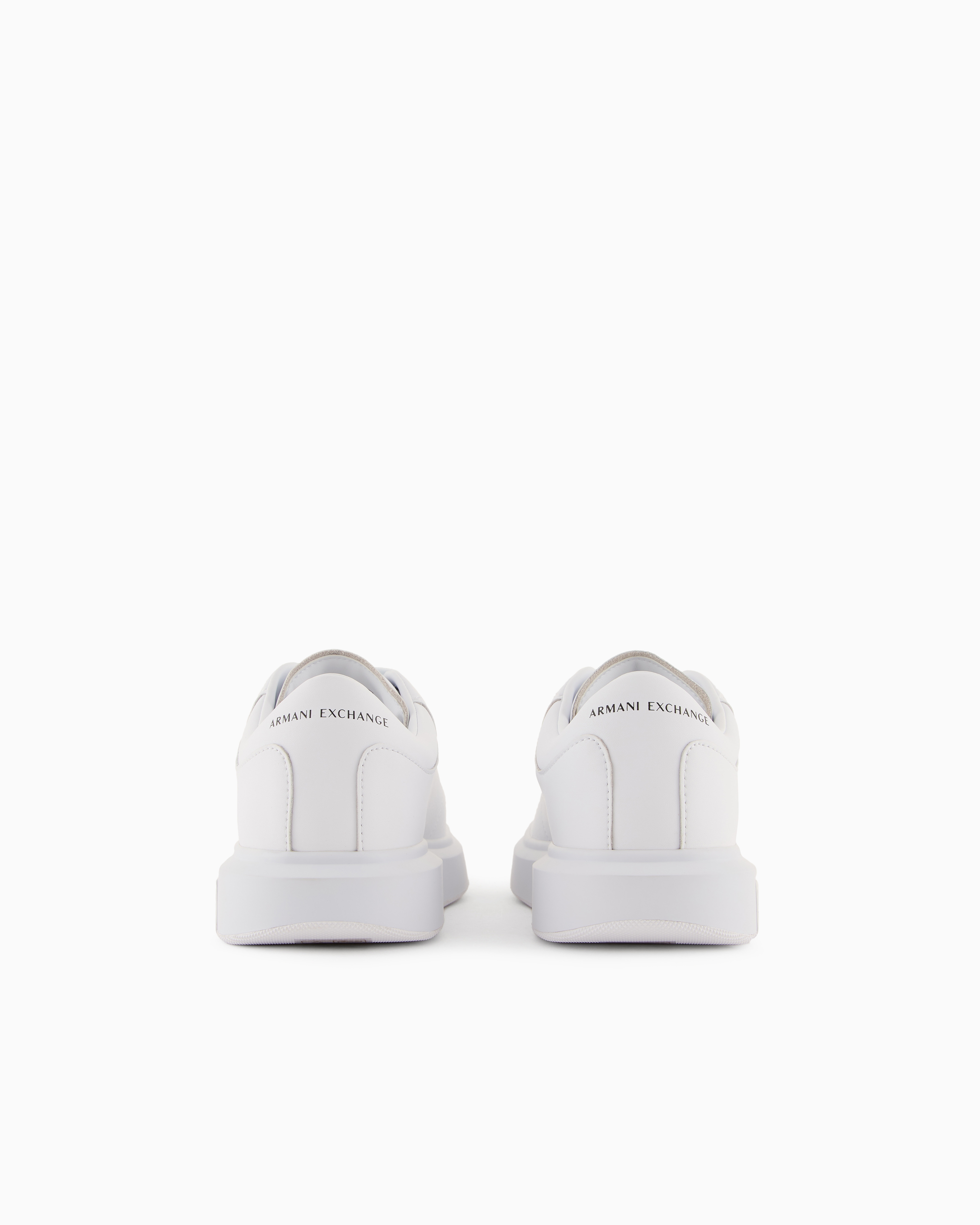 Armani Exchange Action Leather Sneakers In White