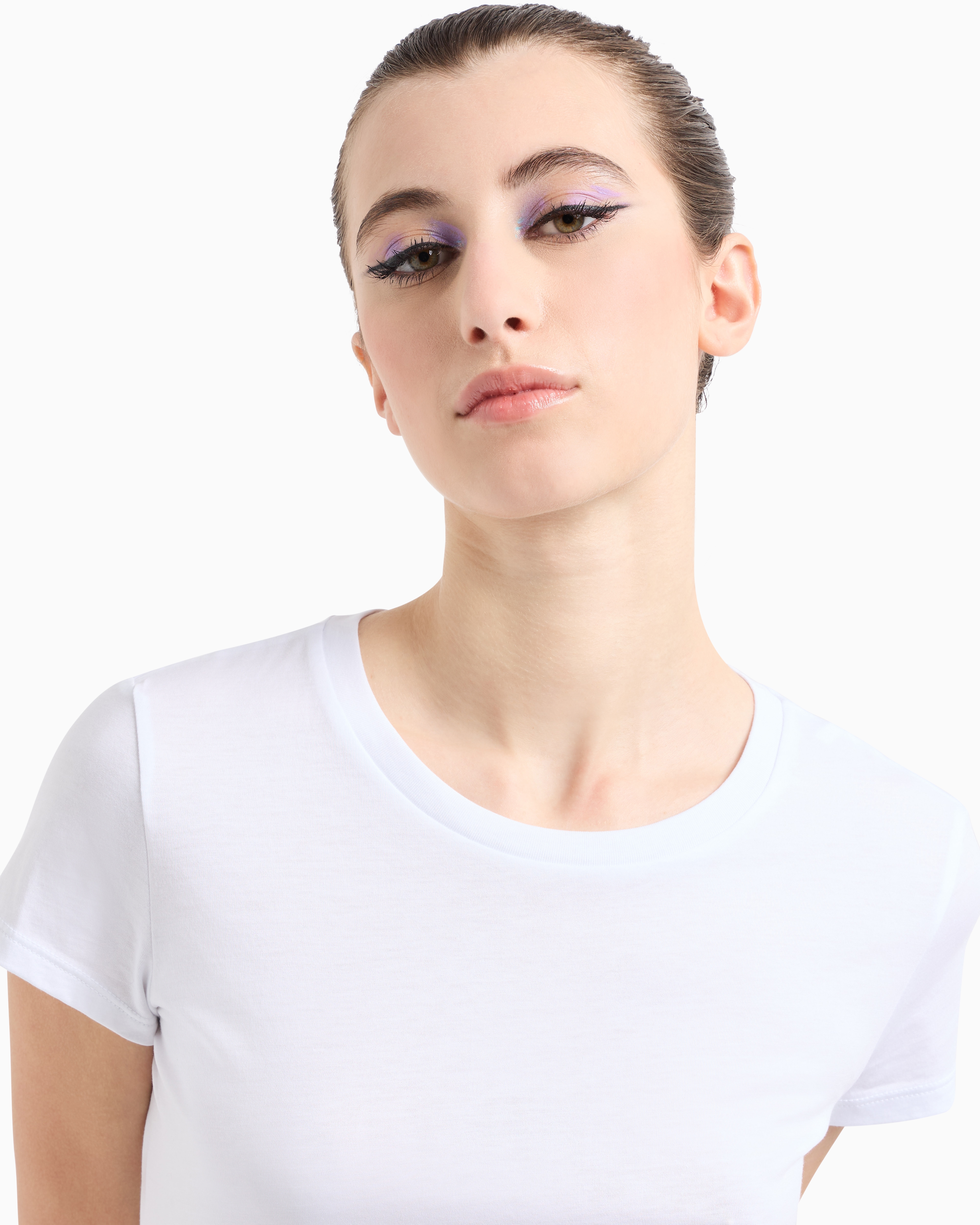 Armani Exchange Slim Fit T-shirt In Pima Cotton Jersey In White