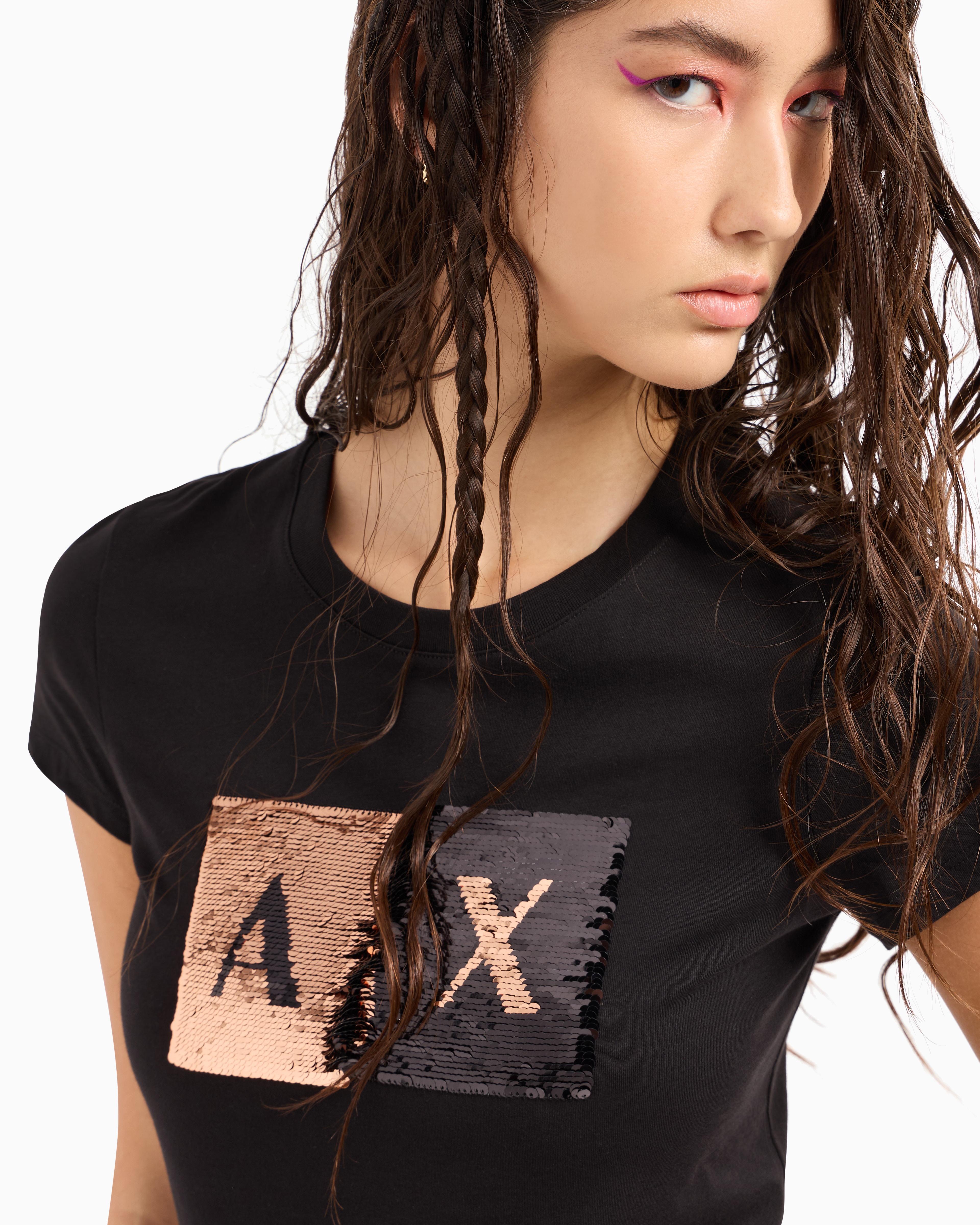 Armani Exchange T-shirt Woman Color Black In Black