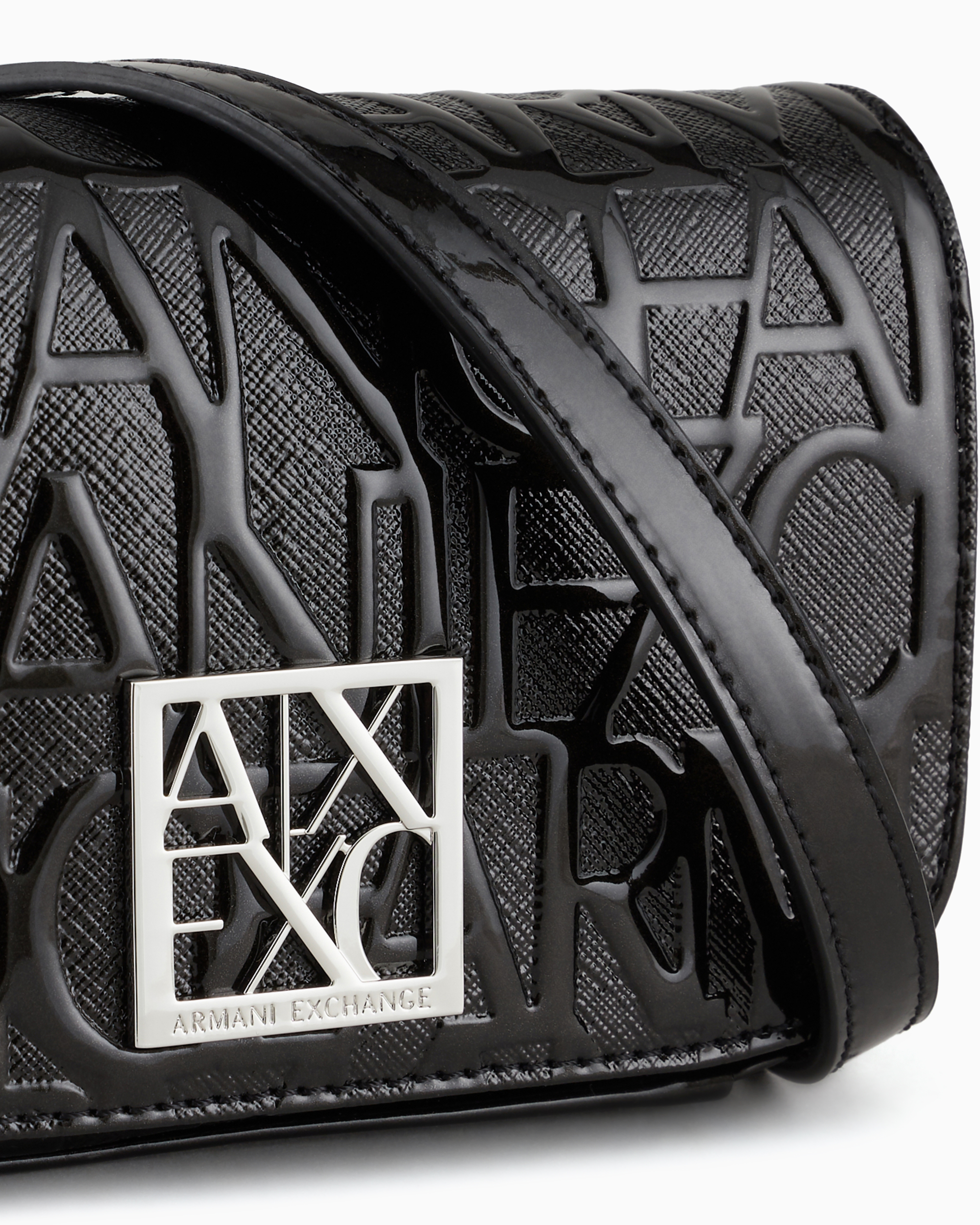 Shop Armani Exchange Crossbody Bag With Logo In Black