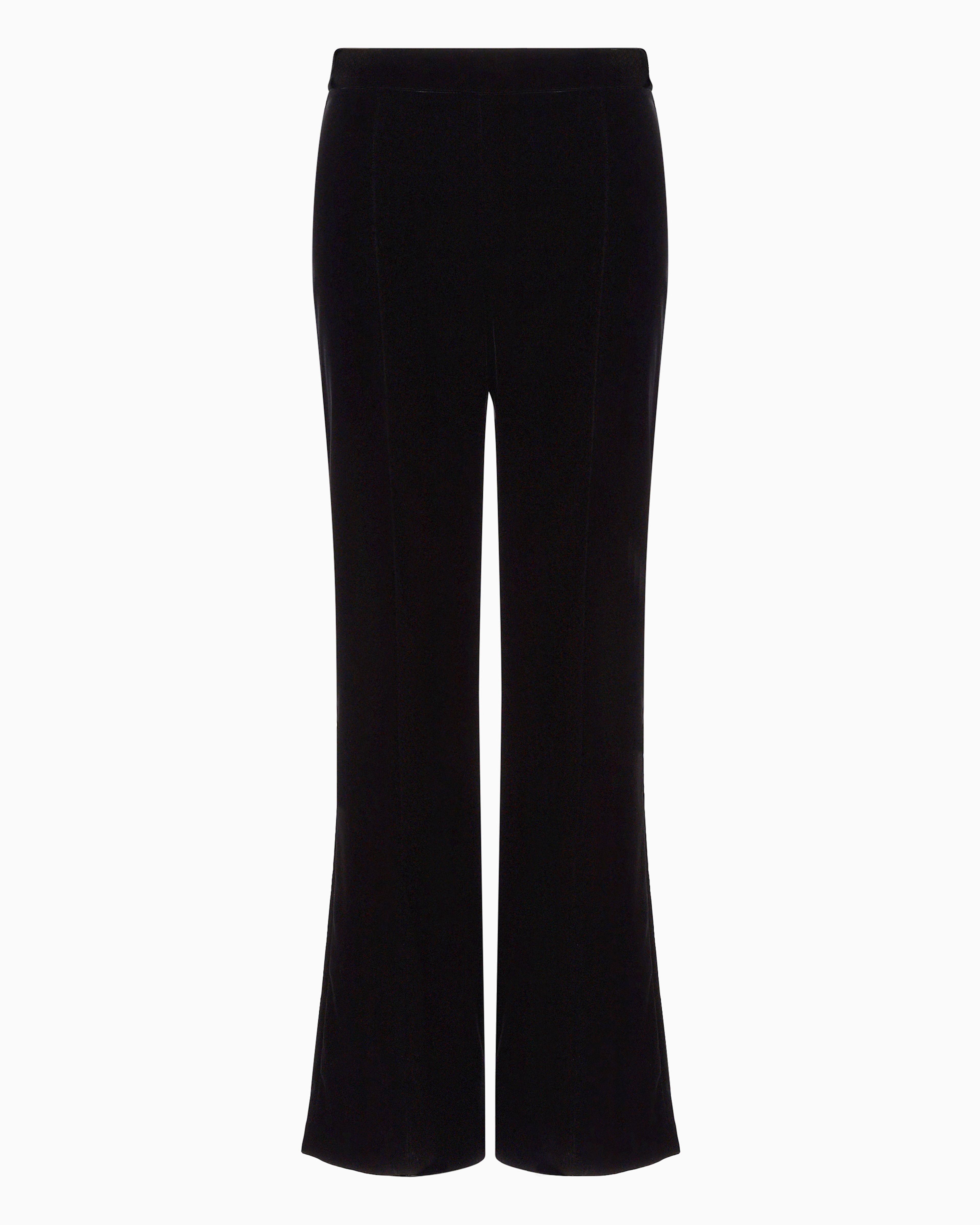 Giorgio Armani Official Store Cropped Trousers In Velvet In Black