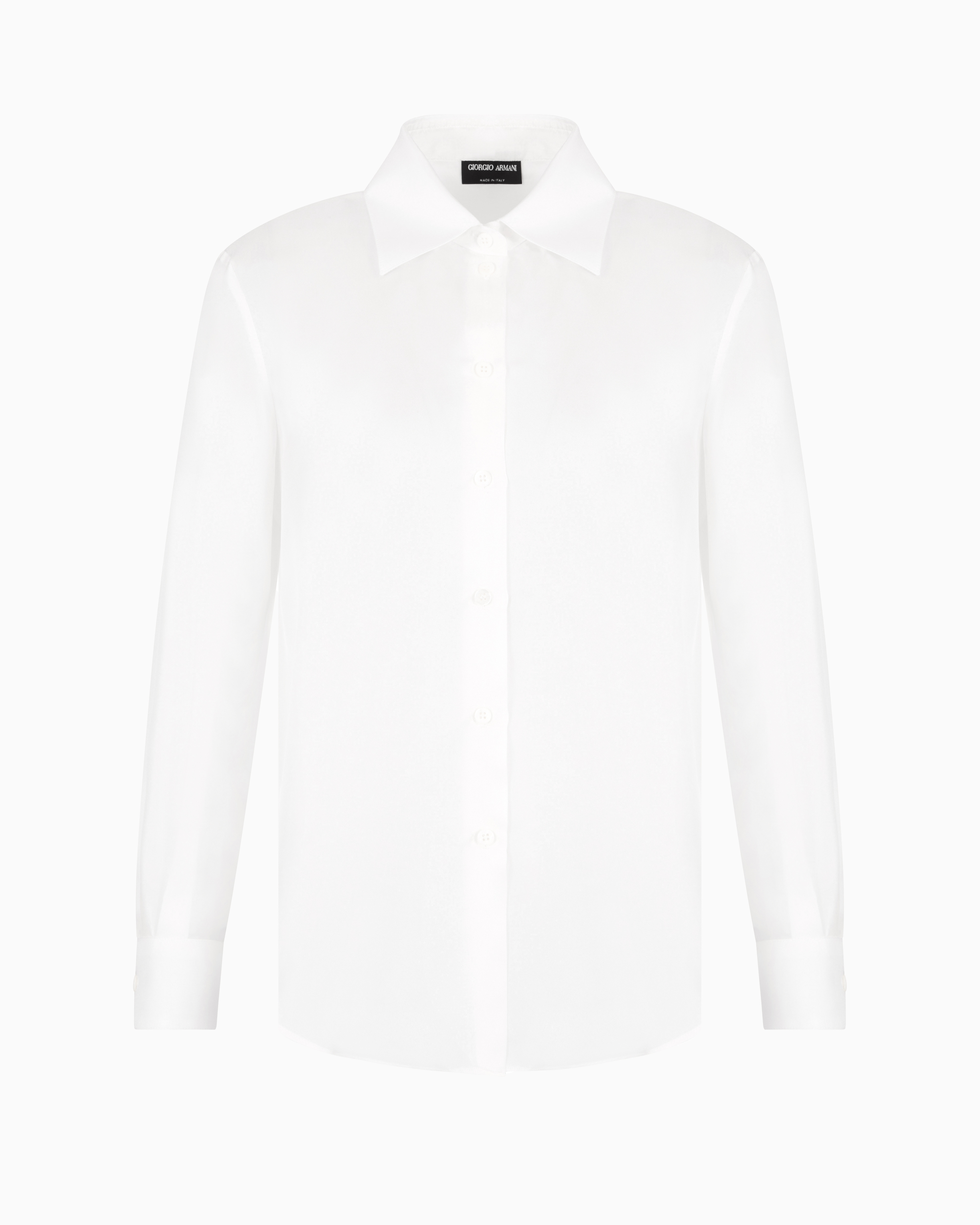 Giorgio Armani Official Store Organic Silk Shirt In White