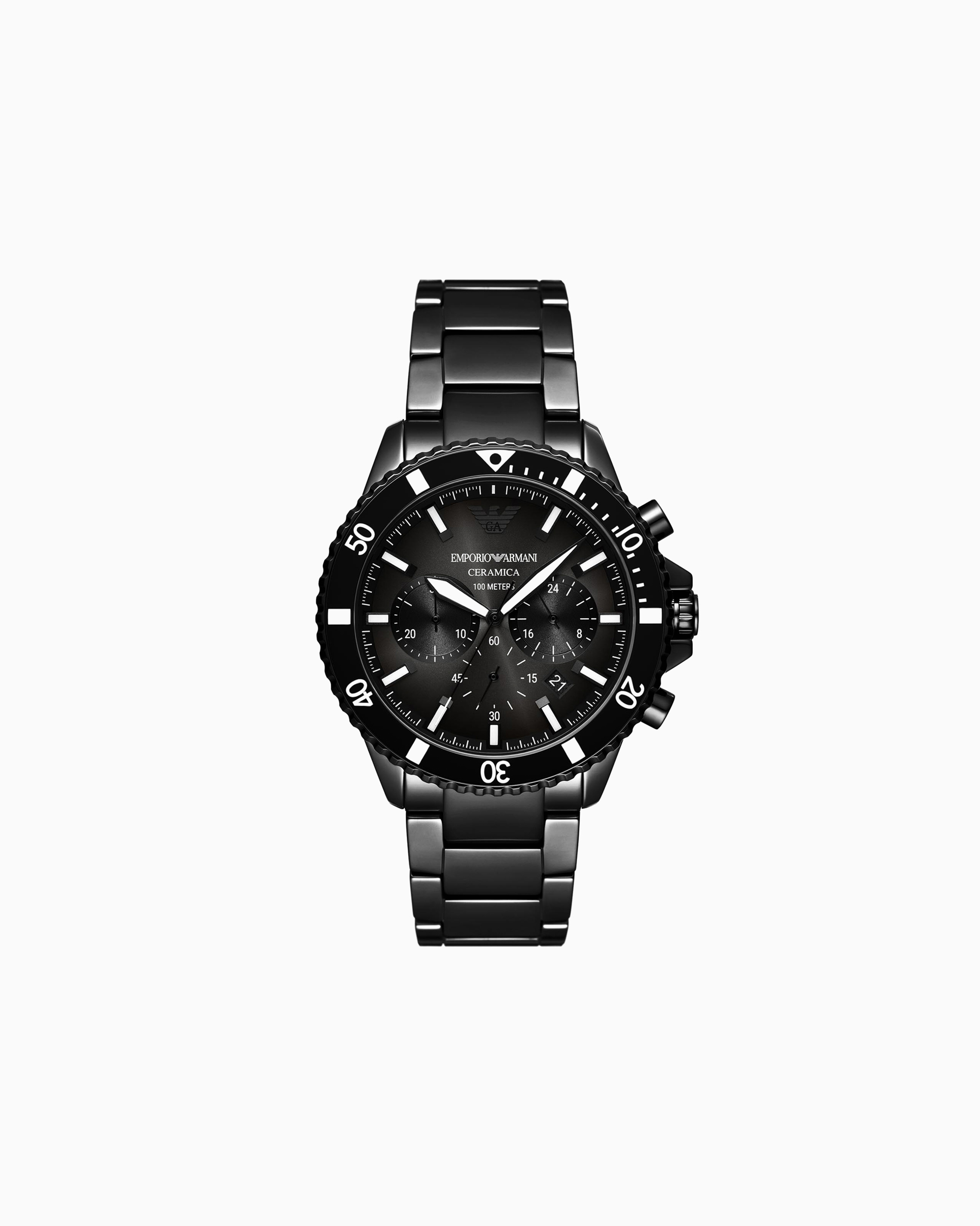 Emporio Armani Three-hand Date Stainless Steel Watch In Multicoloured