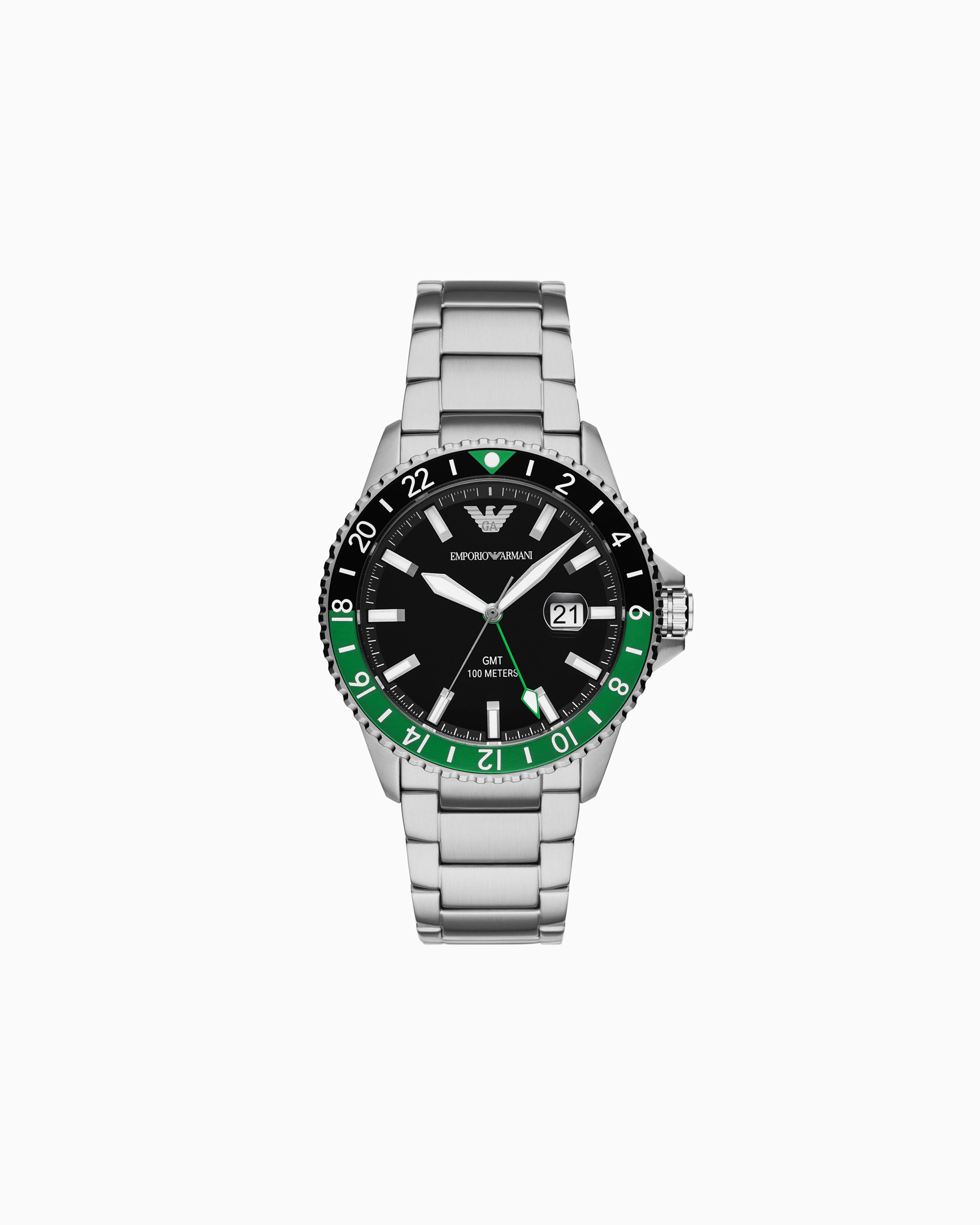 Emporio Armani Gmt Dual Time Stainless Steel Watch