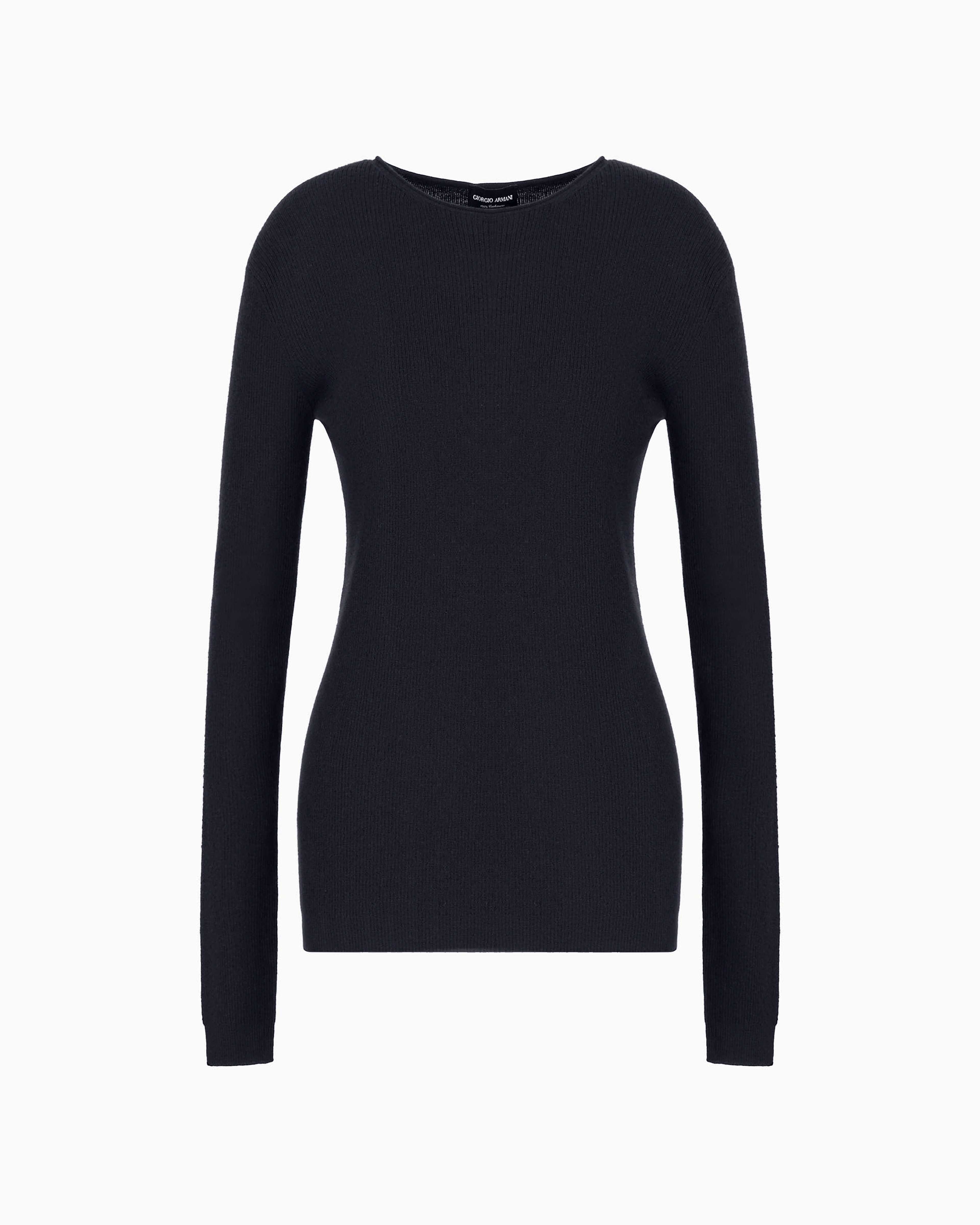 Giorgio Armani Pure Cashmere Crew-neck Jumper In Navy Blue