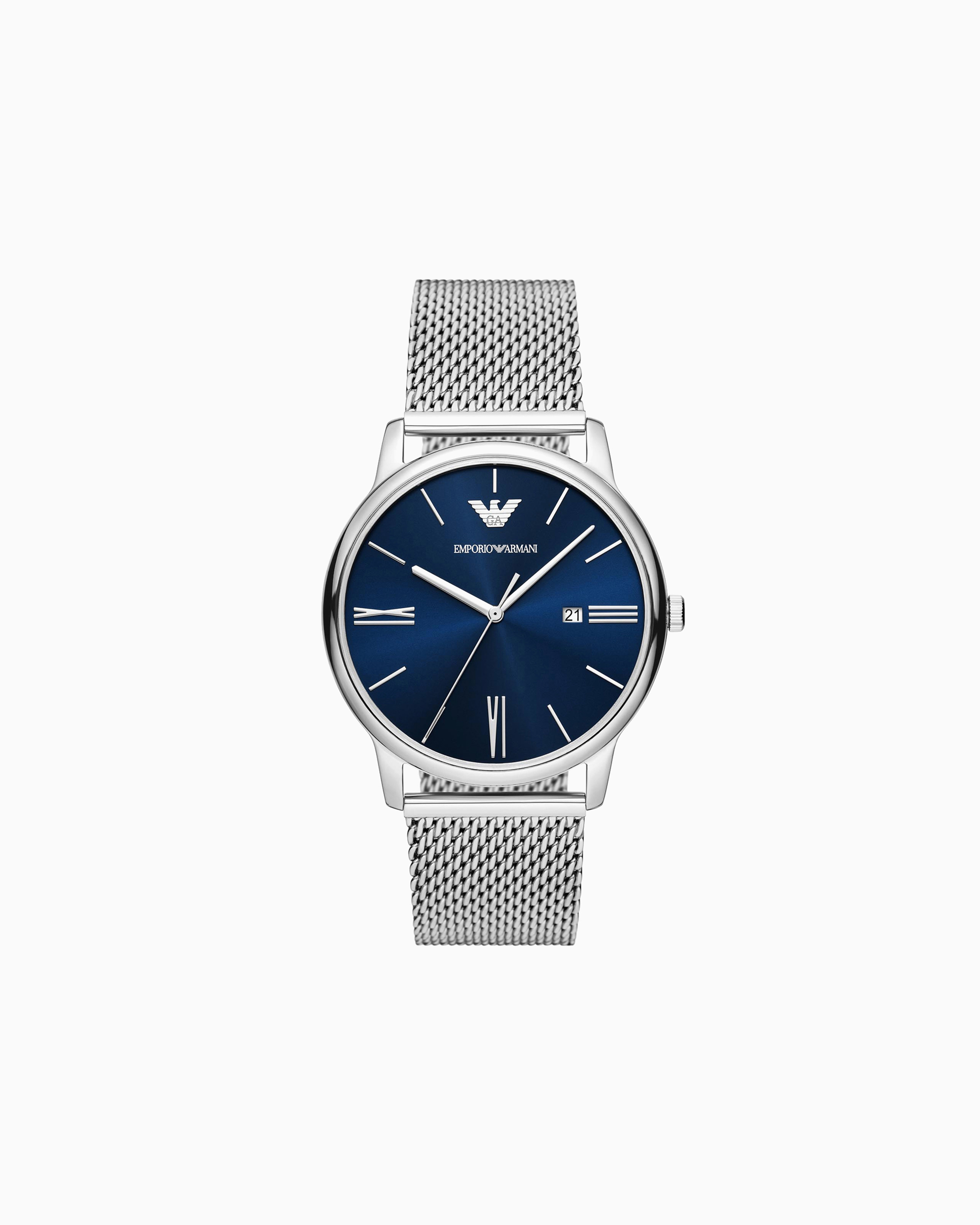 Emporio Armani Official Store Three-hand Date Stainless Steel Mesh Watch