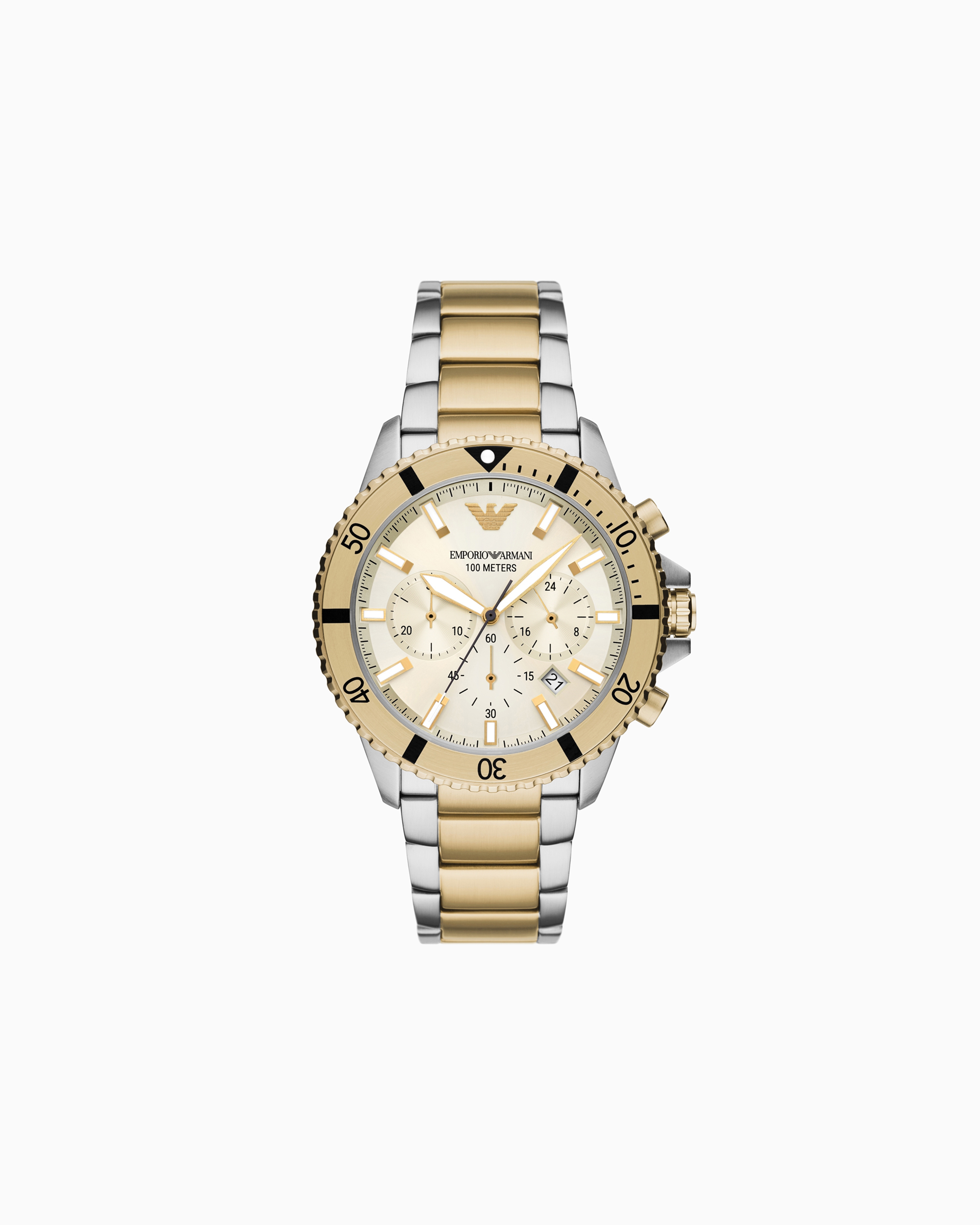 EMPORIO ARMANI CHRONOGRAPH TWO-TONE STAINLESS STEEL WATCH 