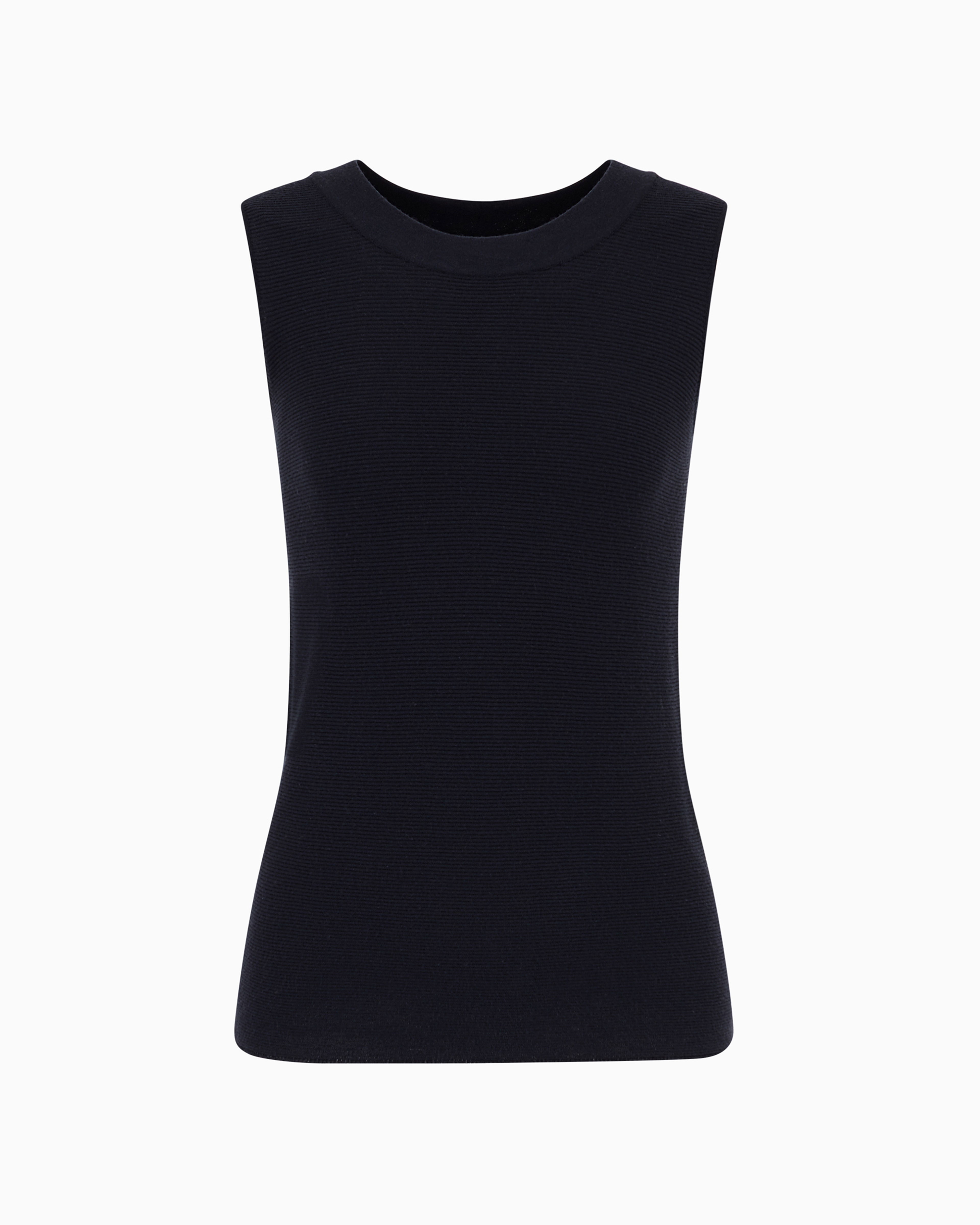 Giorgio Armani Official Store Top In Ottoman Fabric In Navy Blue