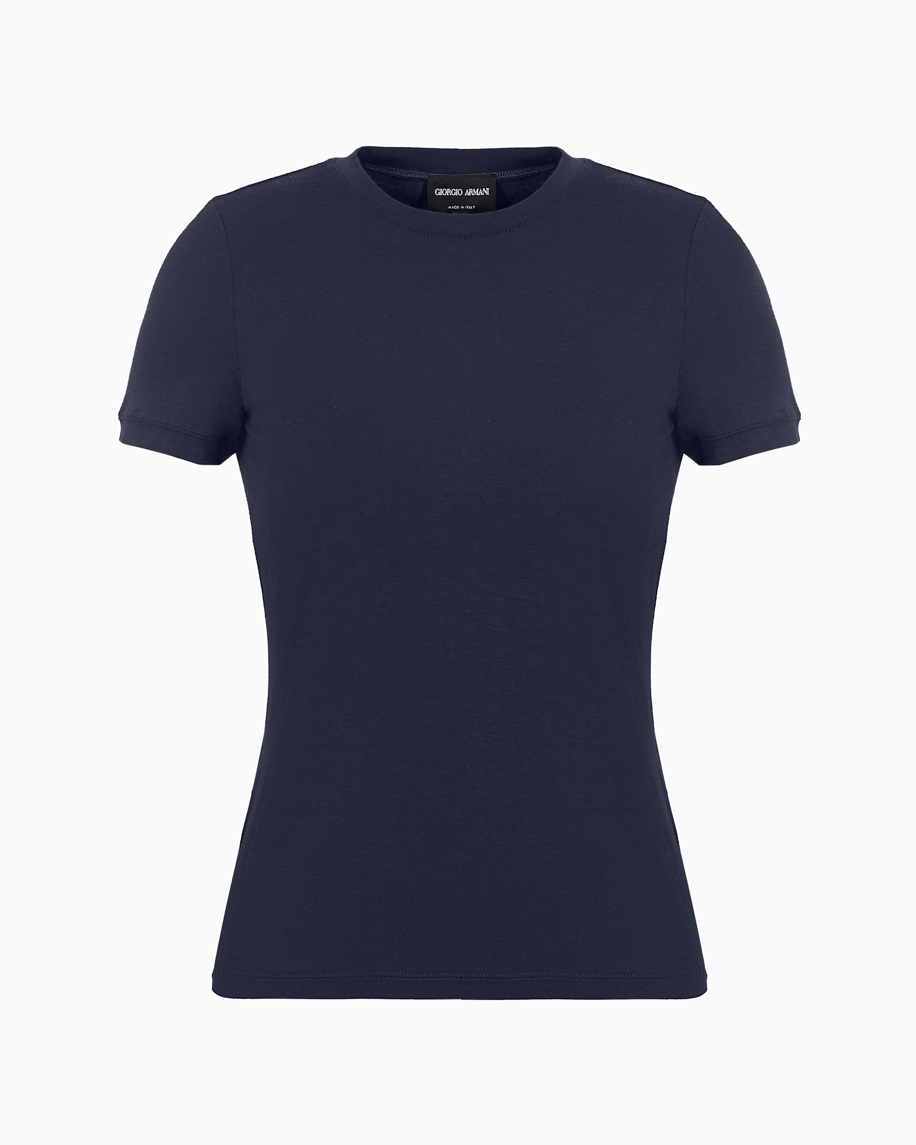 Giorgio Armani Official Store Stretch Viscose Jersey T-shirt In Navy Blue