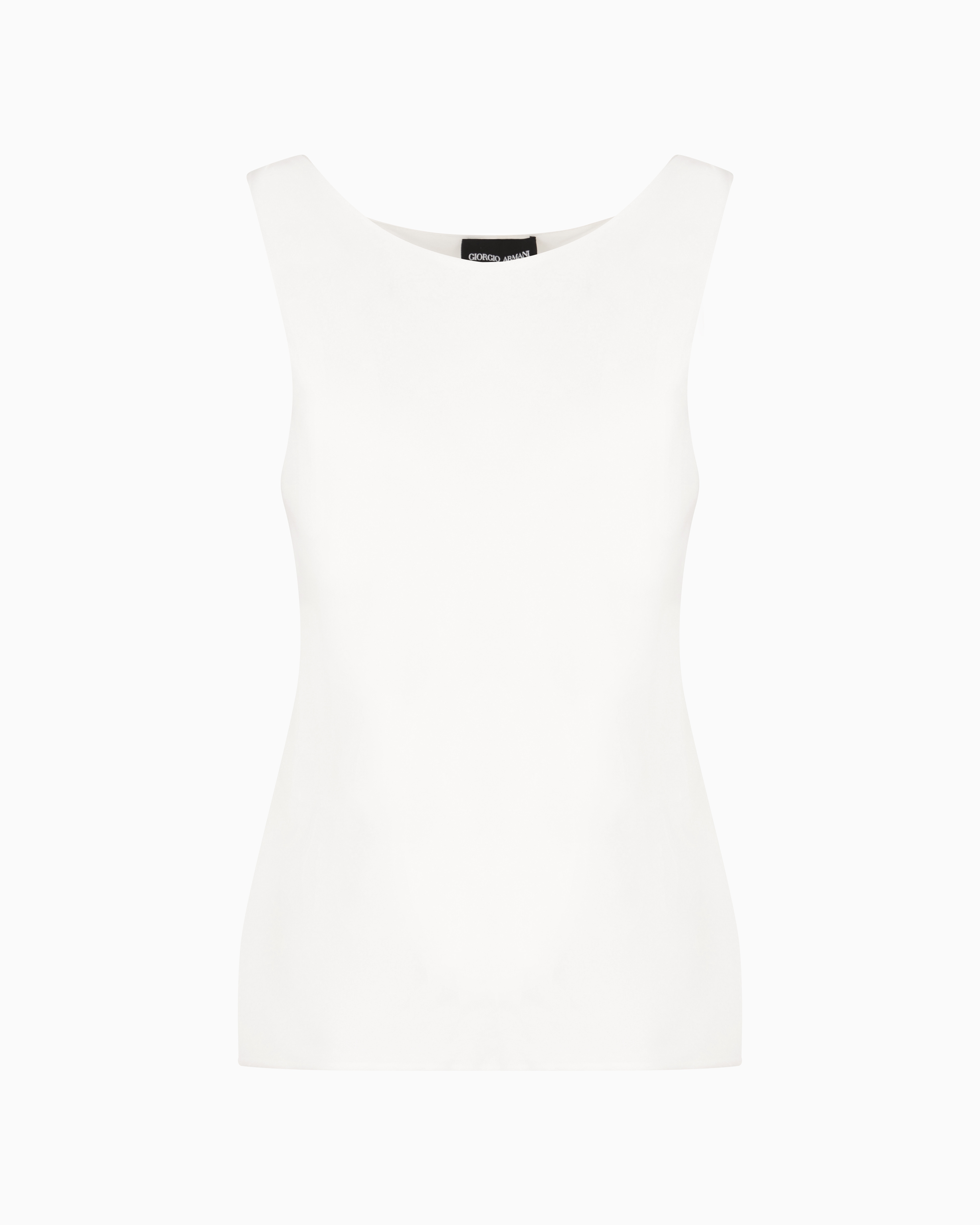 Shop Giorgio Armani Pure Silk Top In White