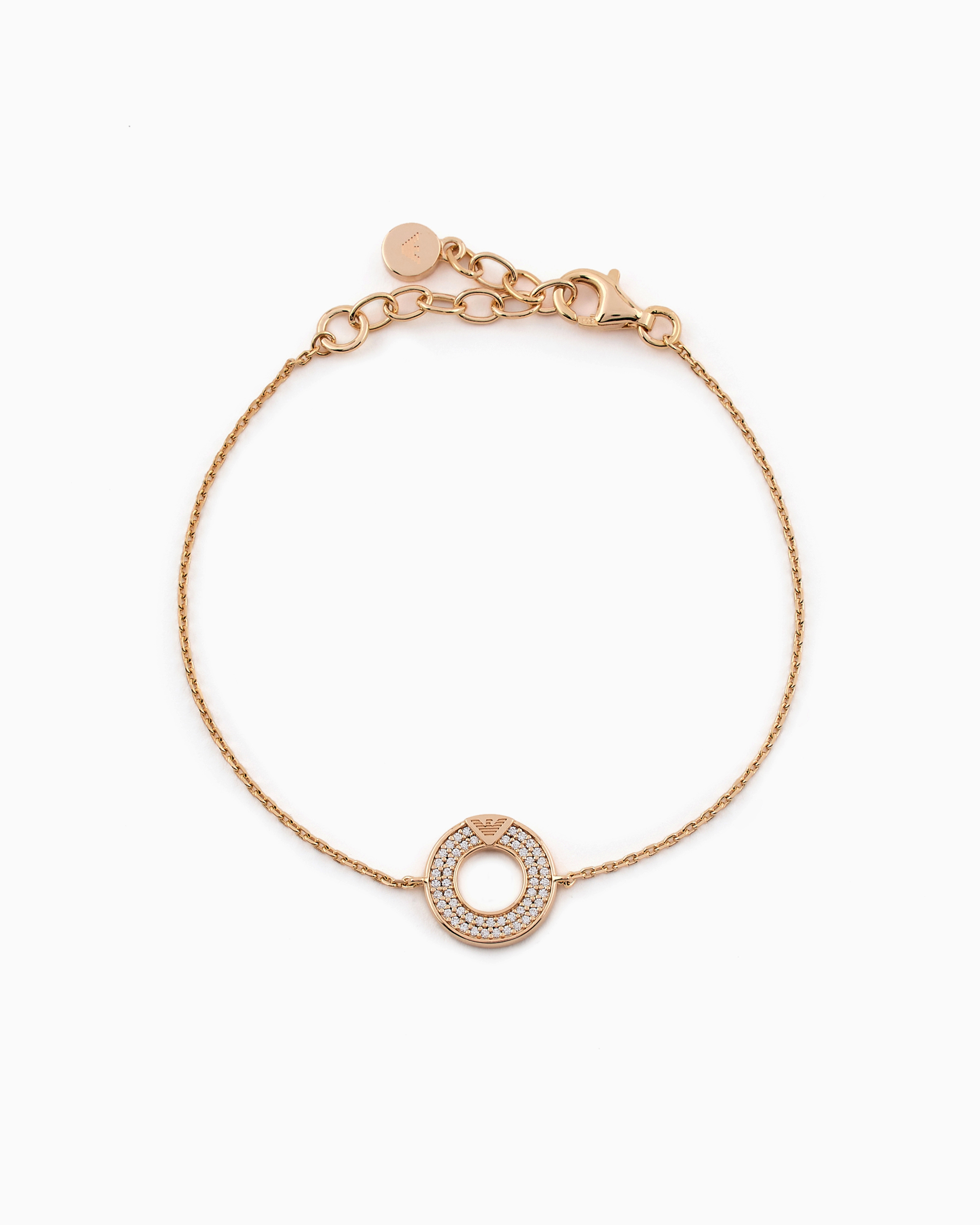 Shop Emporio Armani Rose Gold-tone Sterling Silver Components Bracelet In Multicolore