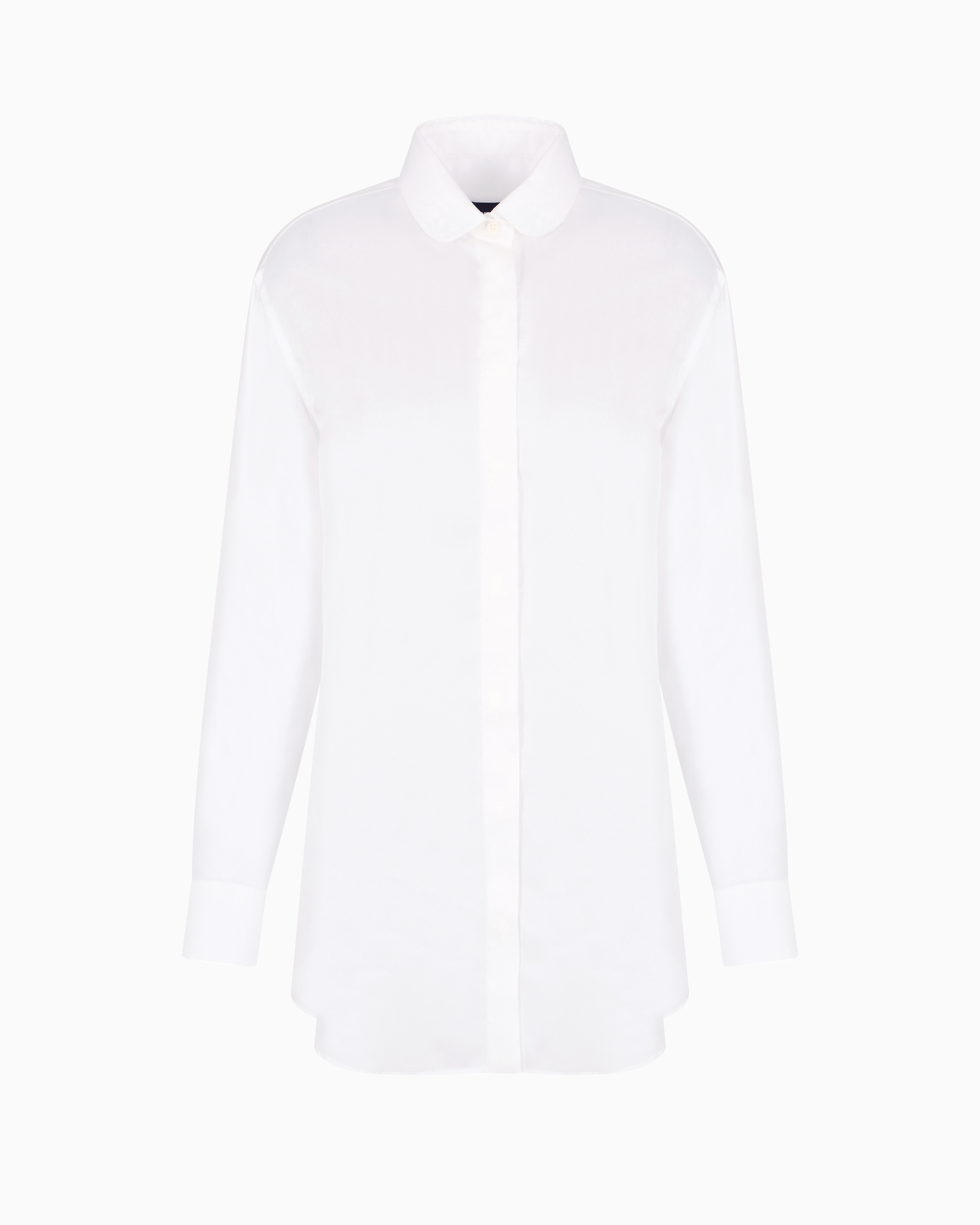 Giorgio Armani Official Store Silk Twill Long Shirt Armani Sustainability Values In White