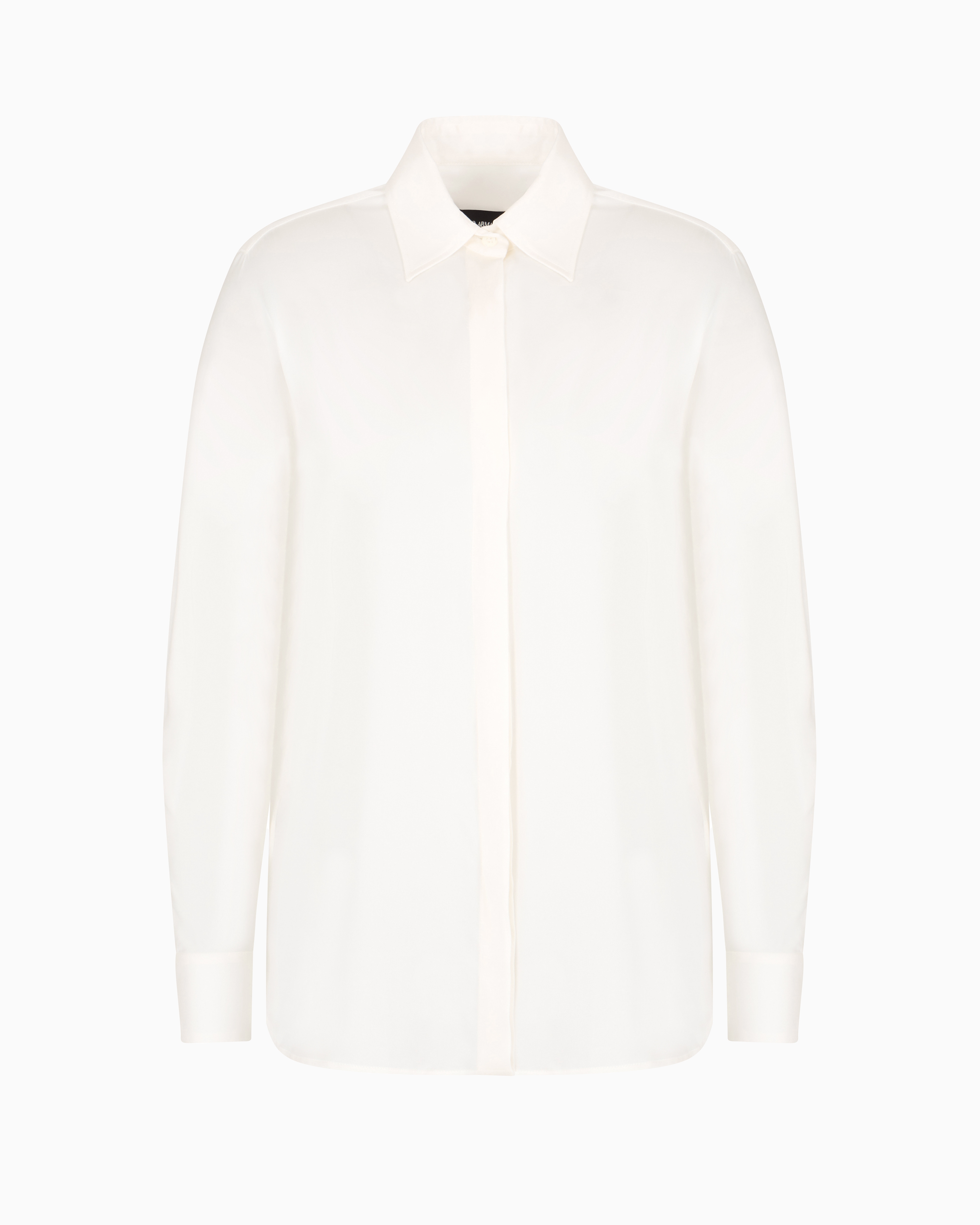 Giorgio Armani Pure Silk Charmeuse Shirt In White