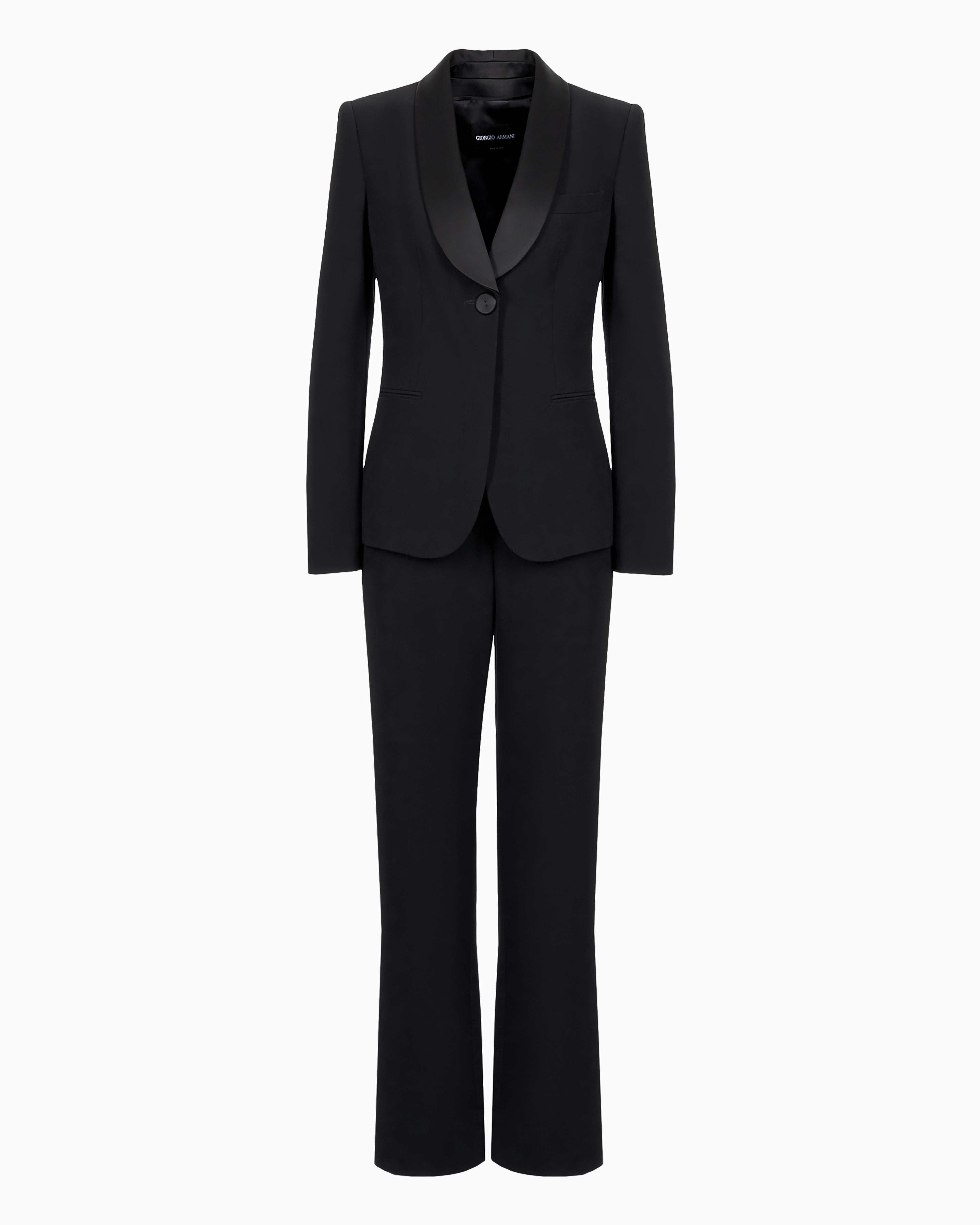 Giorgio Armani Official Store Crepe Tuxedo Pure Silk Jacket In Black