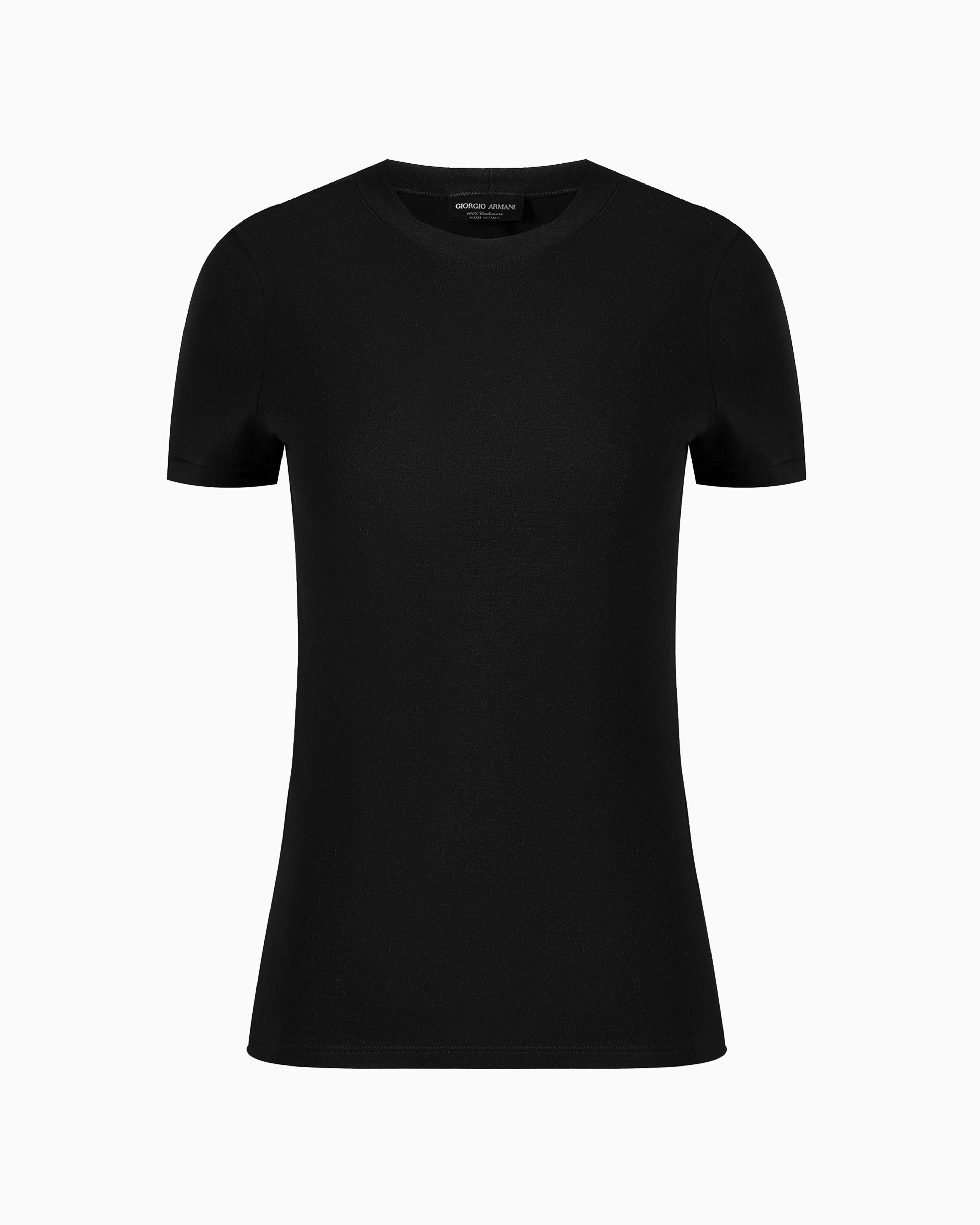 Giorgio Armani Official Store Pure Cashmere T-shirt In Black