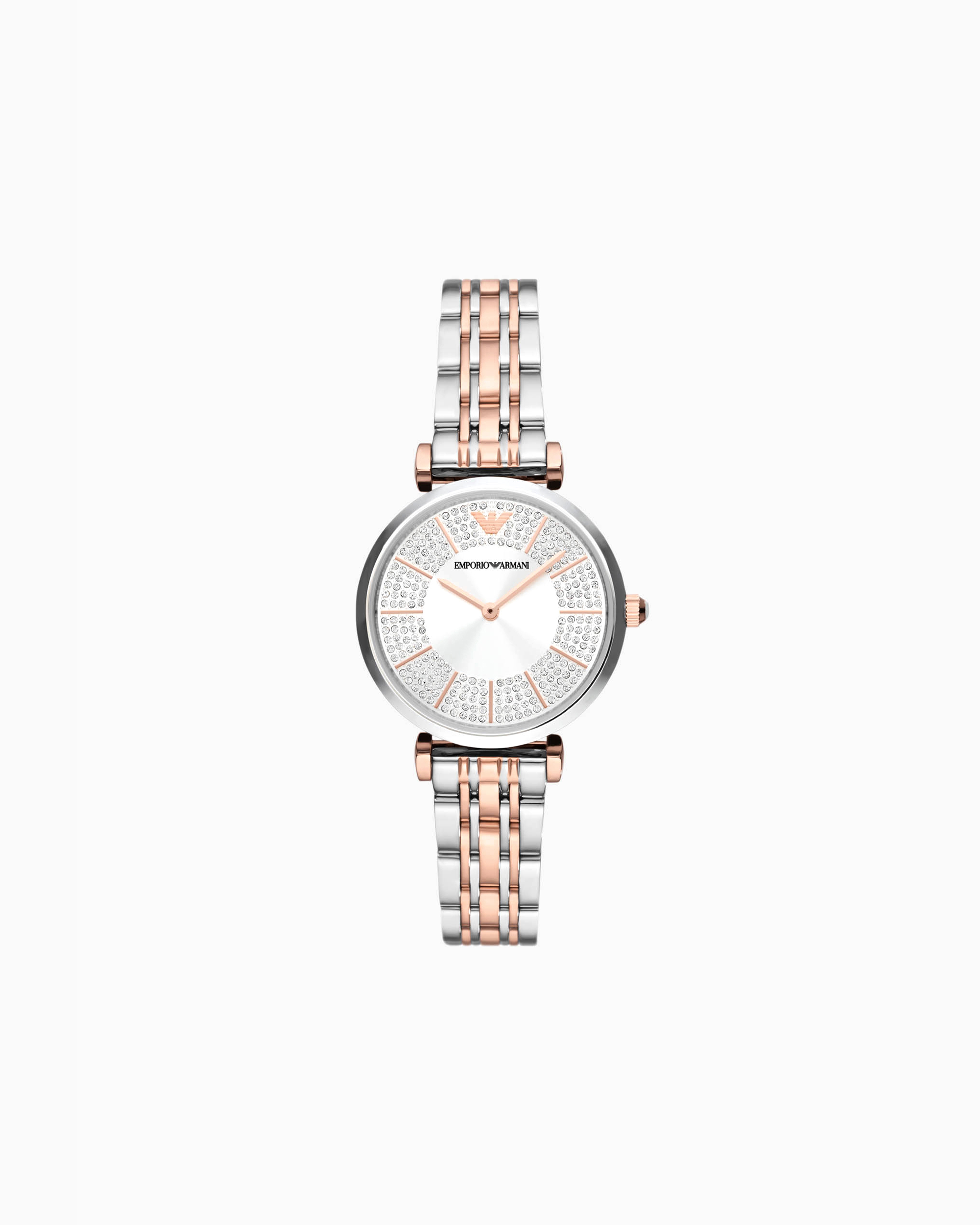 Shop Emporio Armani Two-hand Two-tone Stainless Steel Watch