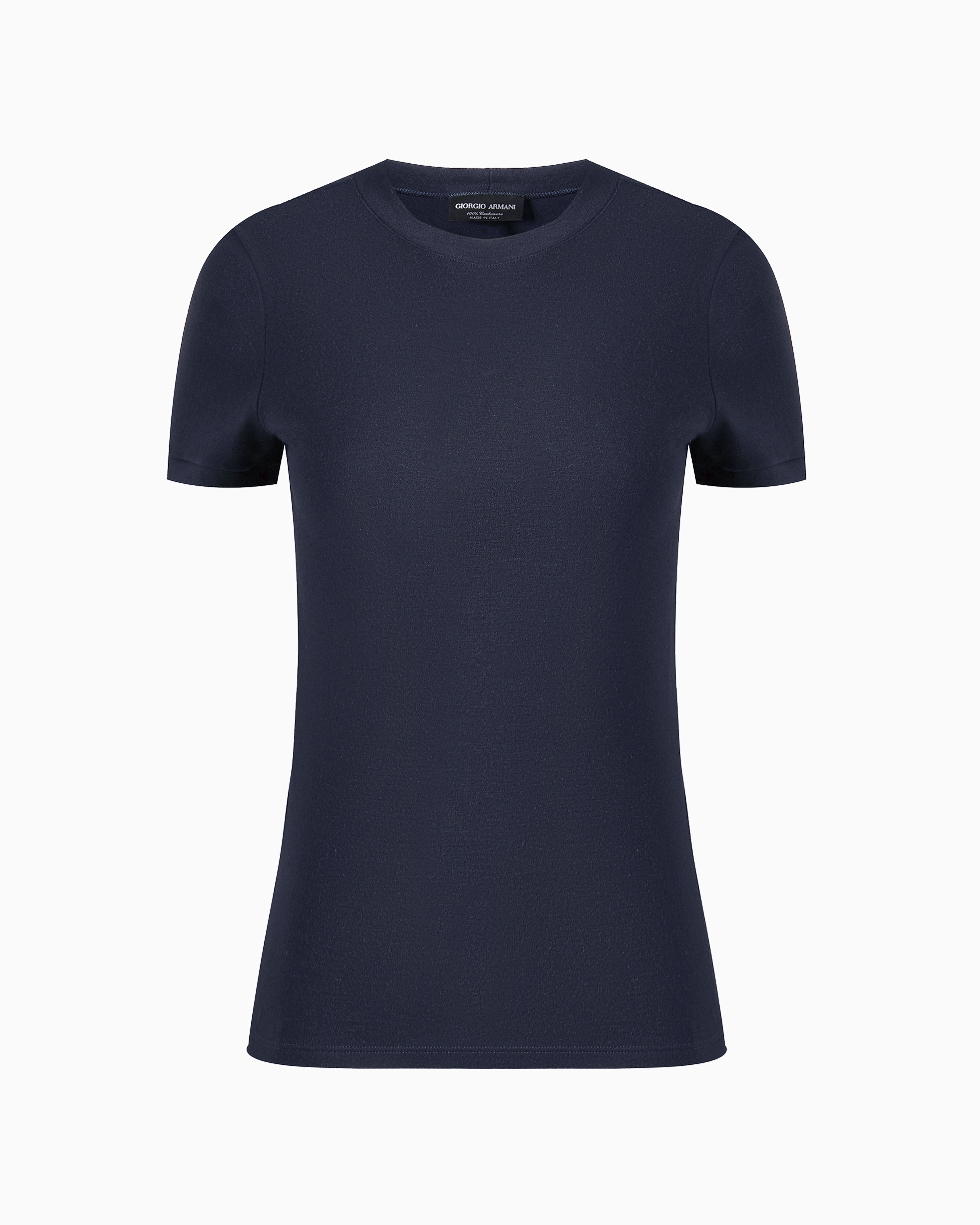 Giorgio Armani Official Store Pure Cashmere T-shirt In Navy Blue