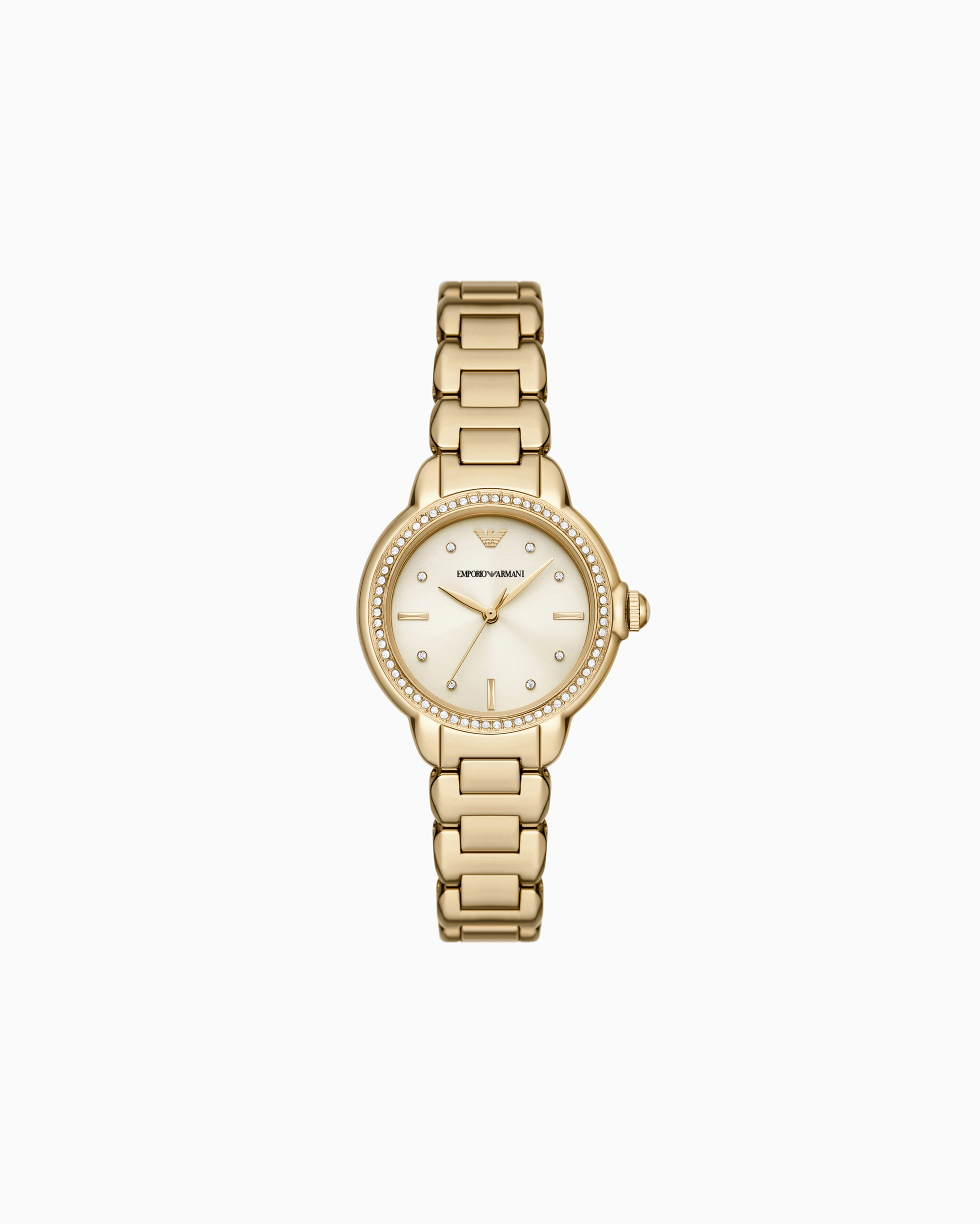 Emporio Armani Three-hand Gold-tone Stainless Steel Watch In Multicoloured