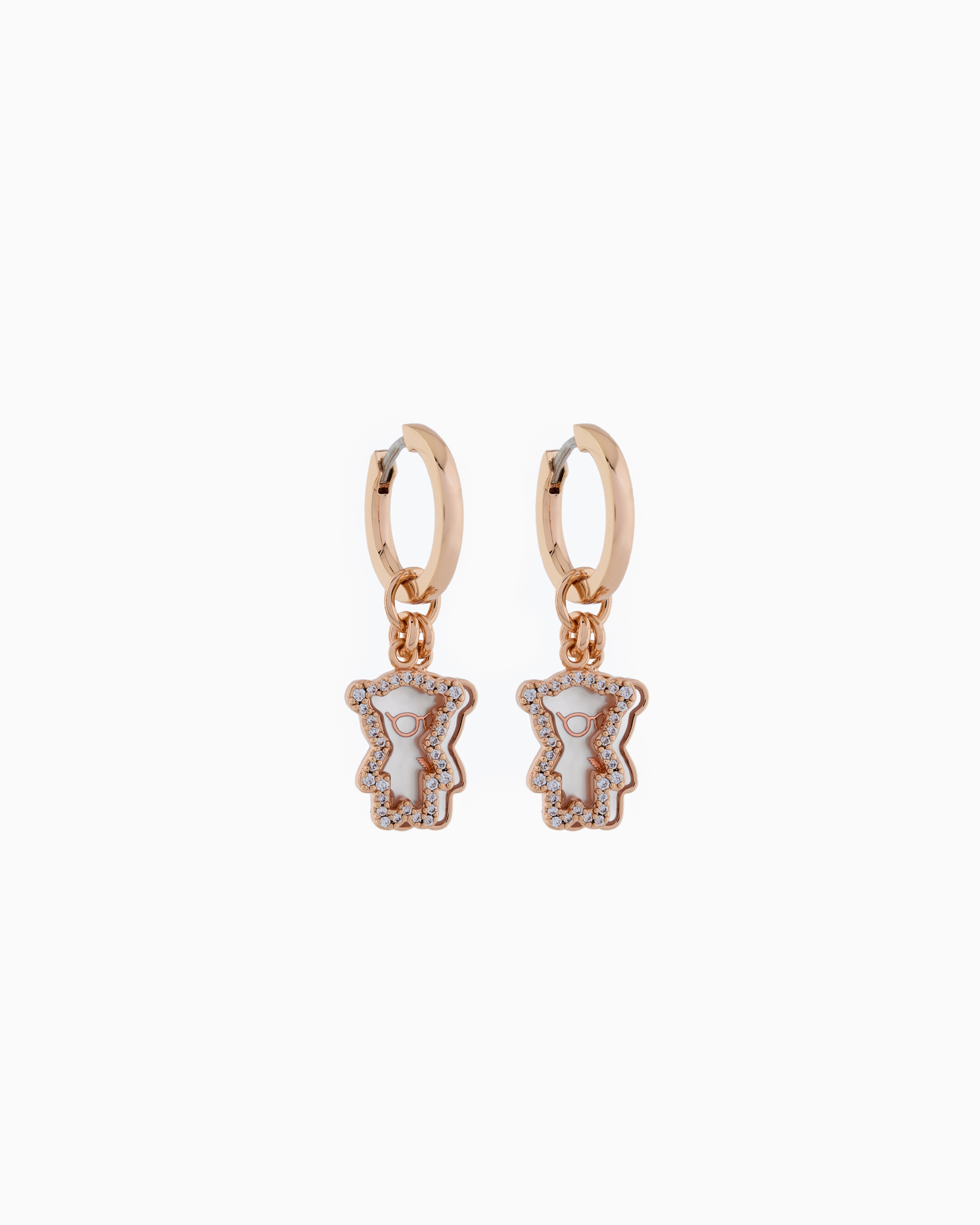 EMPORIO ARMANI ROSE GOLD-TONE BRASS HOOP EARRINGS 