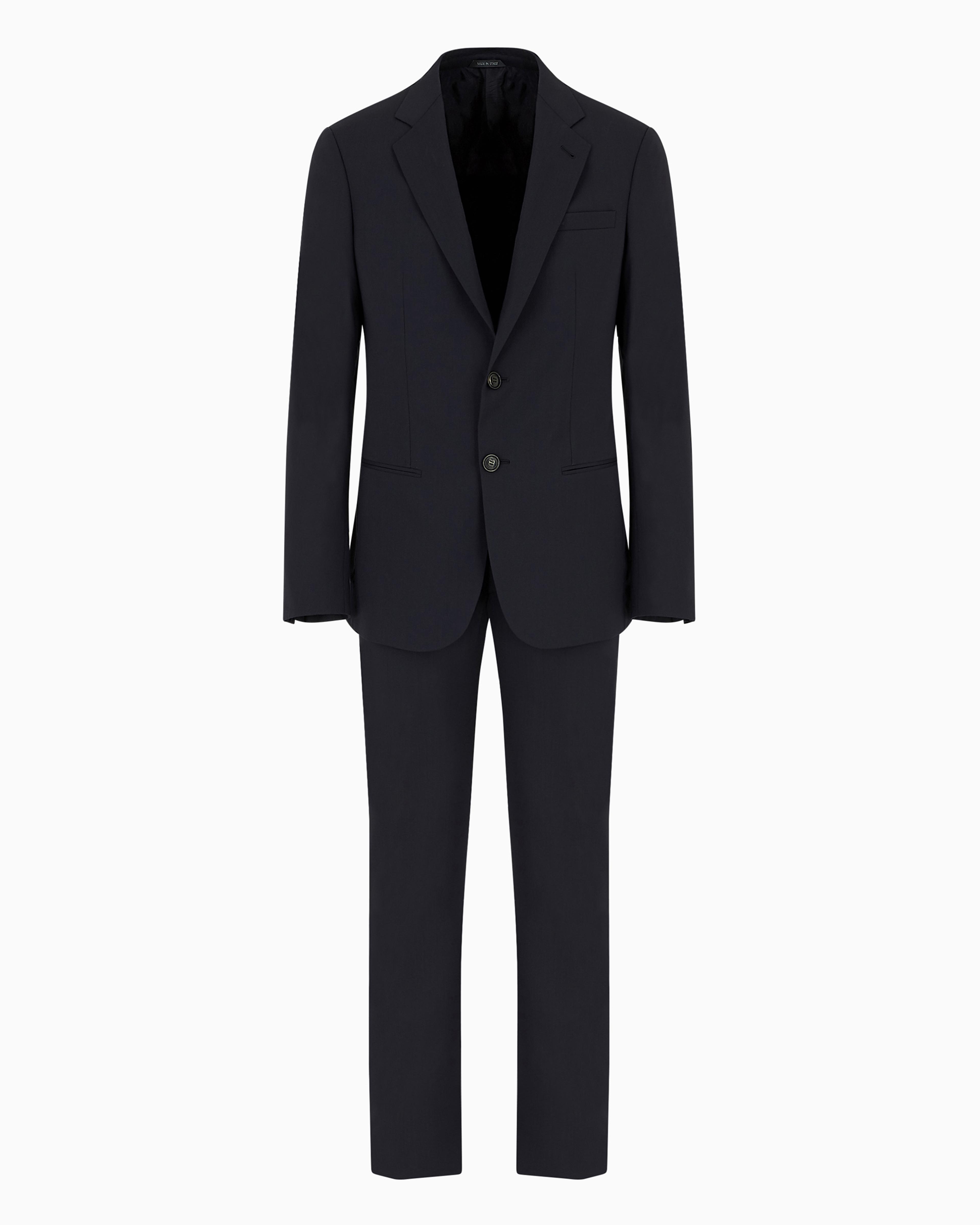 Giorgio Armani Single-breasted Soho Line Suit In Virgin Wool In Blue