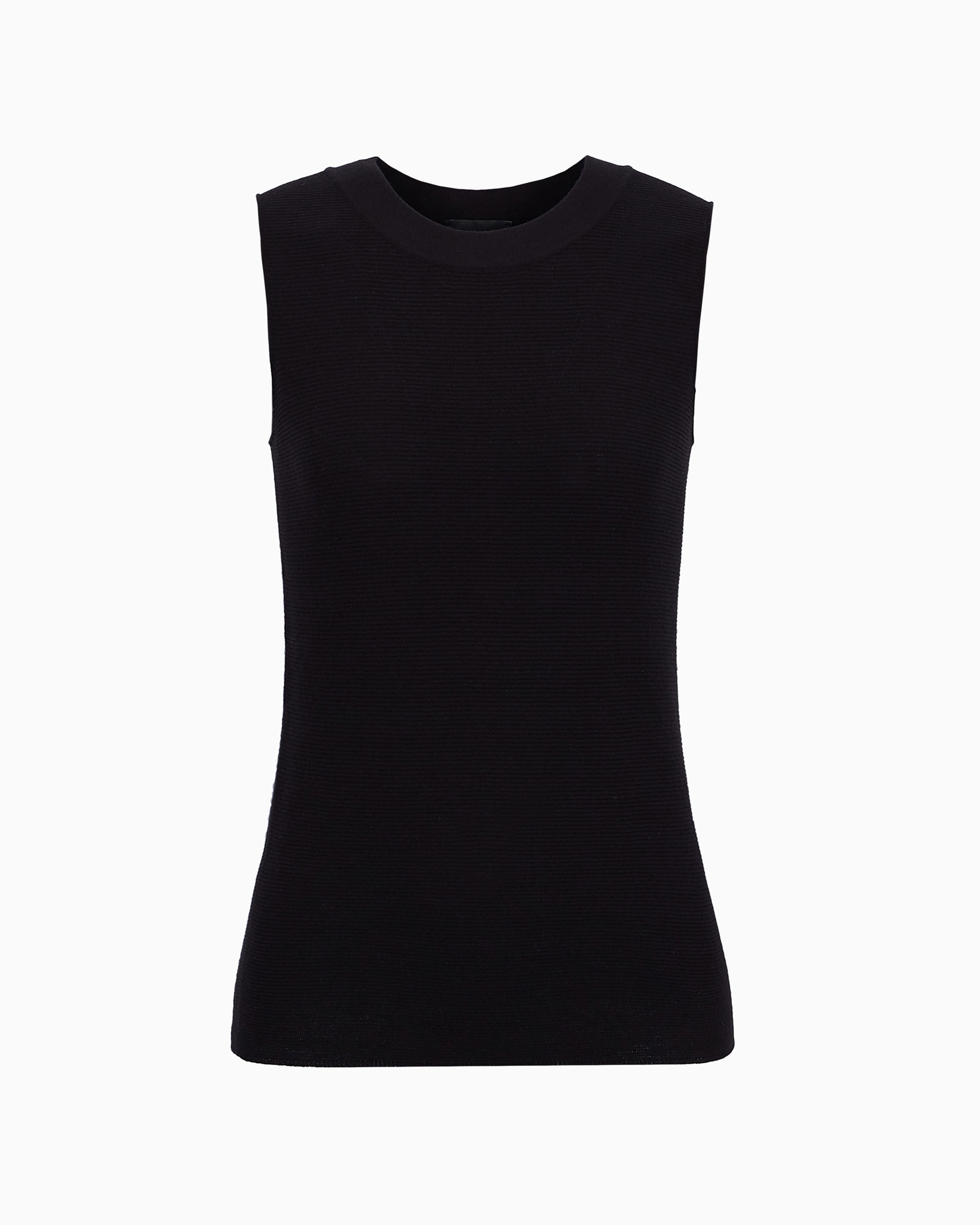 Giorgio Armani Official Store Top In Ottoman Fabric In Black