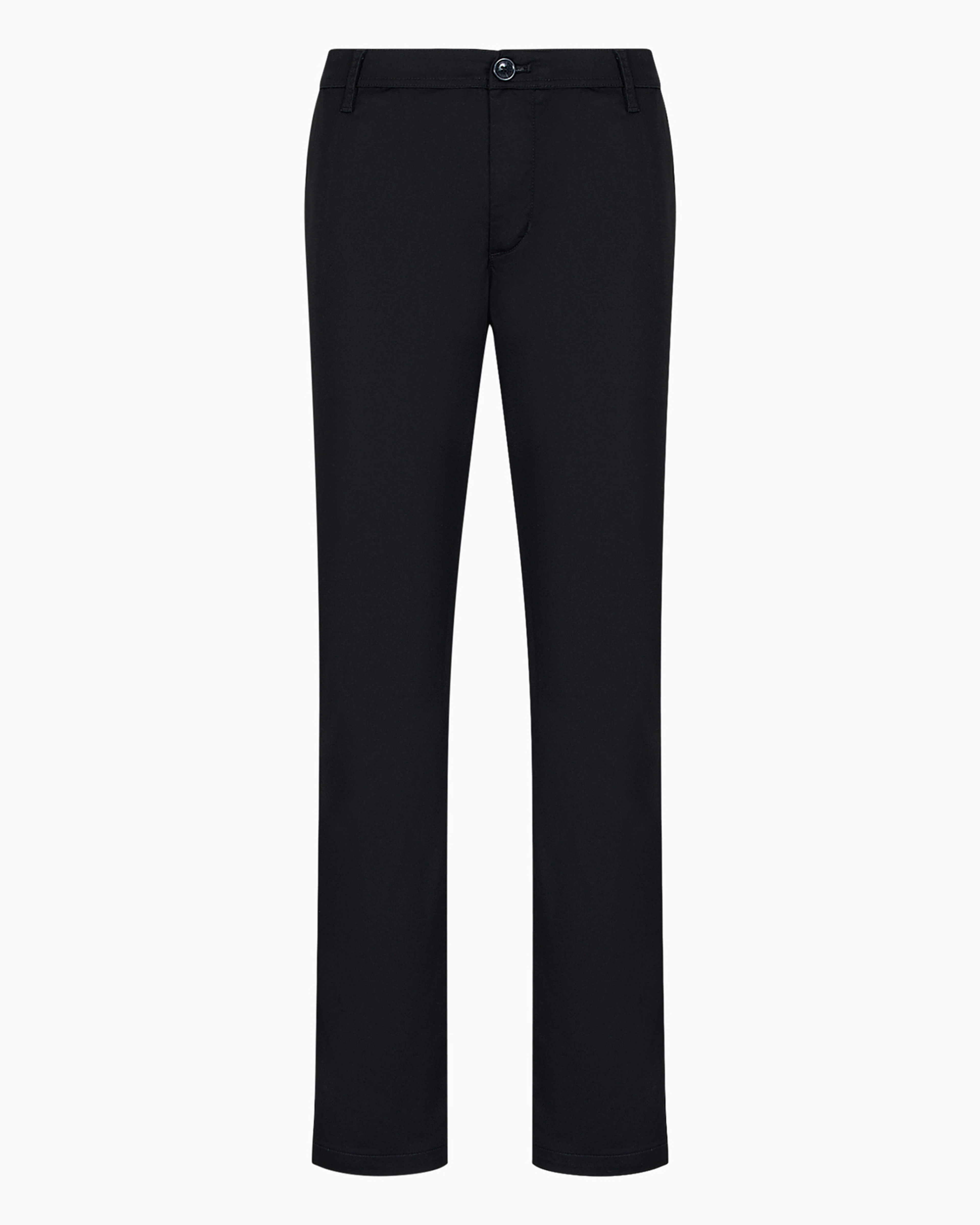 Armani Exchange Regular Fit Gabardine Trousers In Black