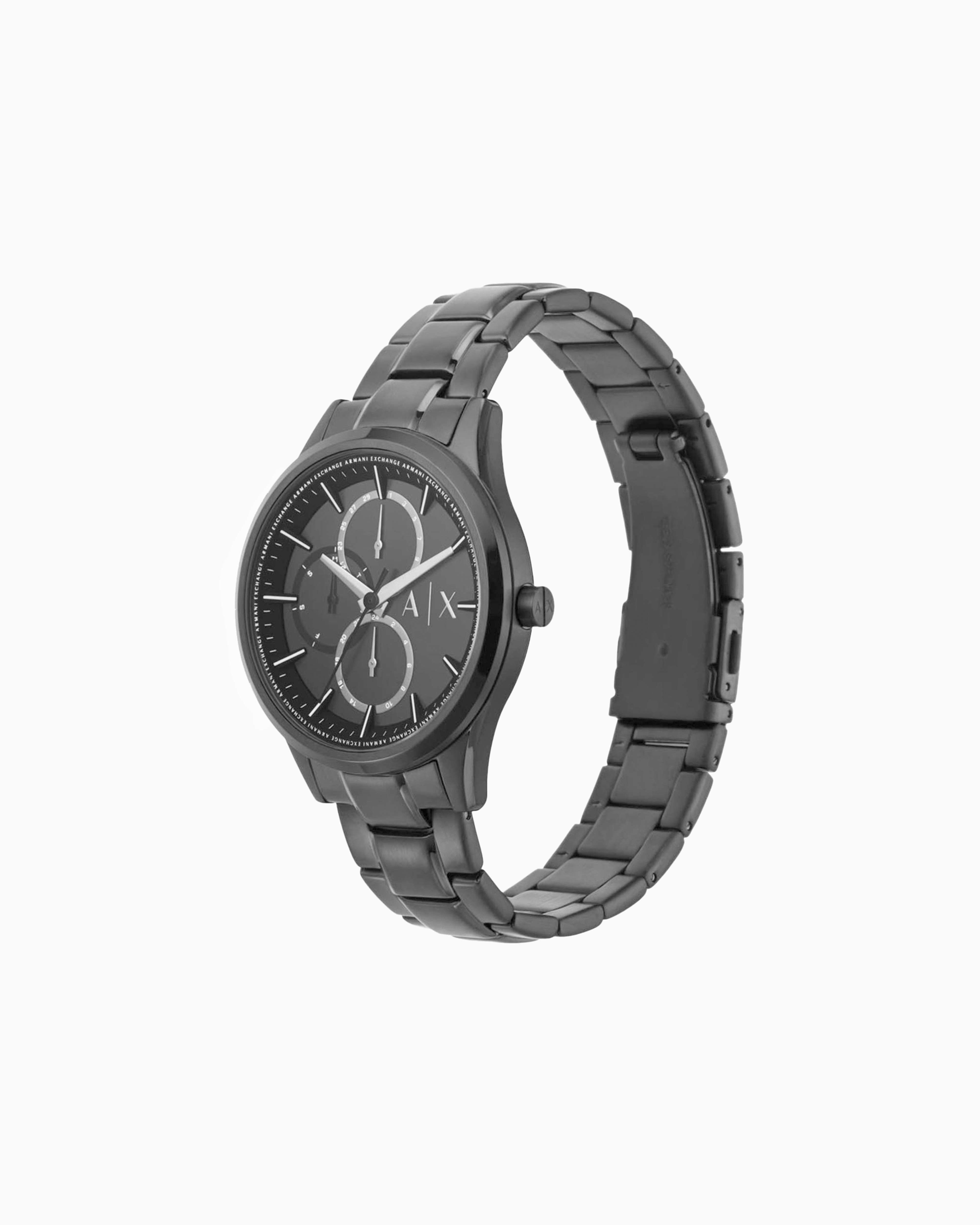 Armani Exchange Multifunction Watch In Black Steel