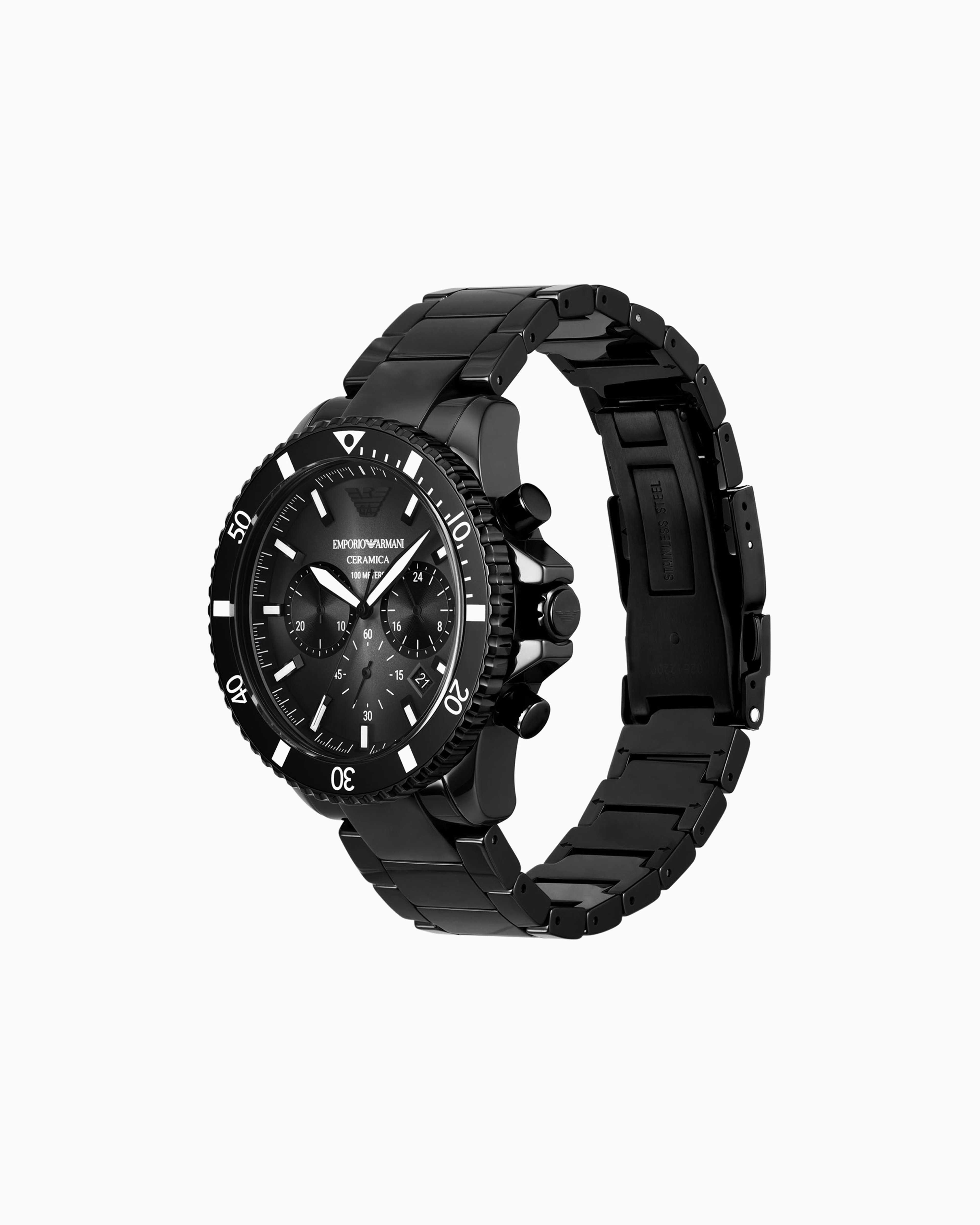 Emporio Armani Three-hand Date Stainless Steel Watch In Multicoloured