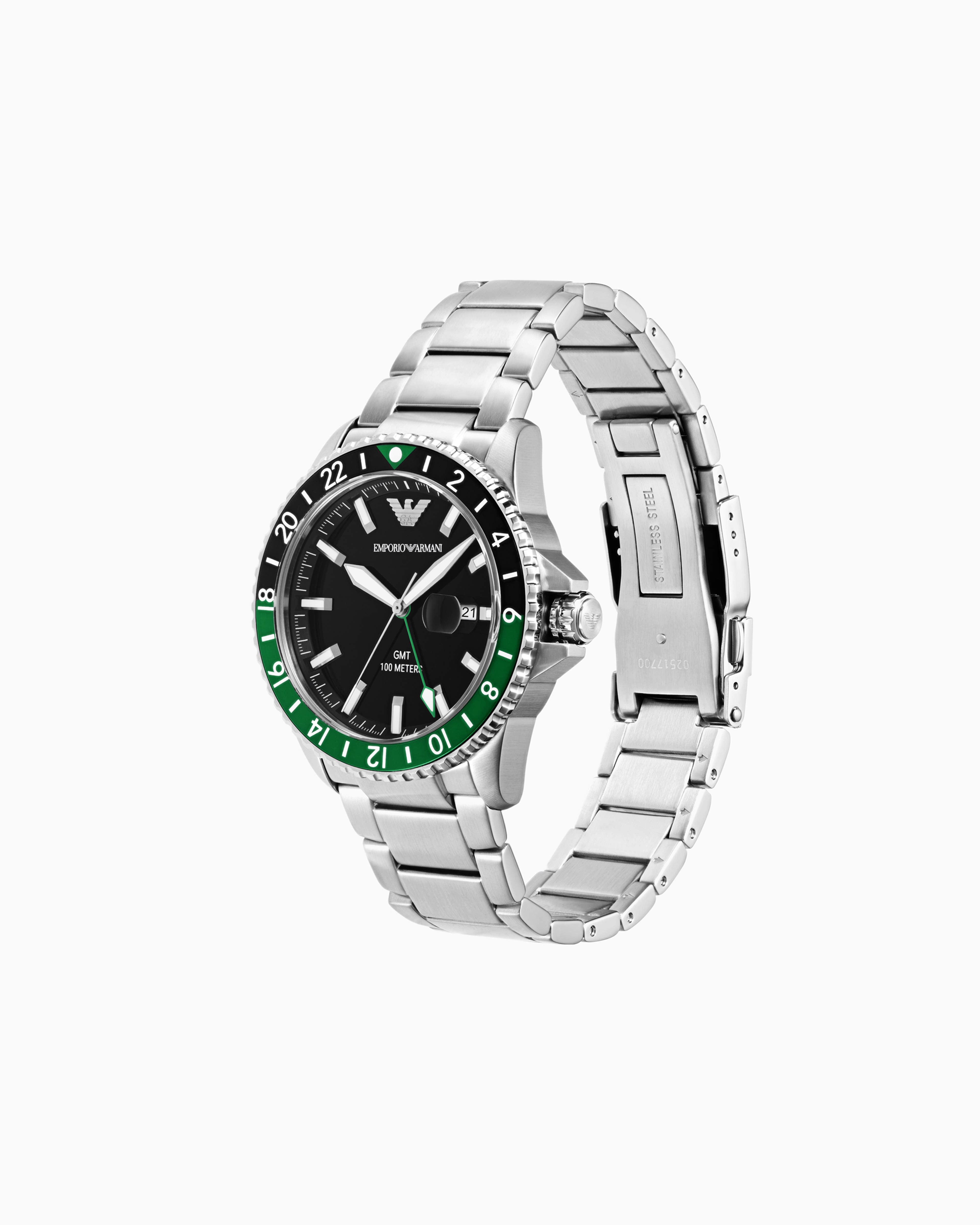 Emporio Armani Gmt Dual Time Stainless Steel Watch