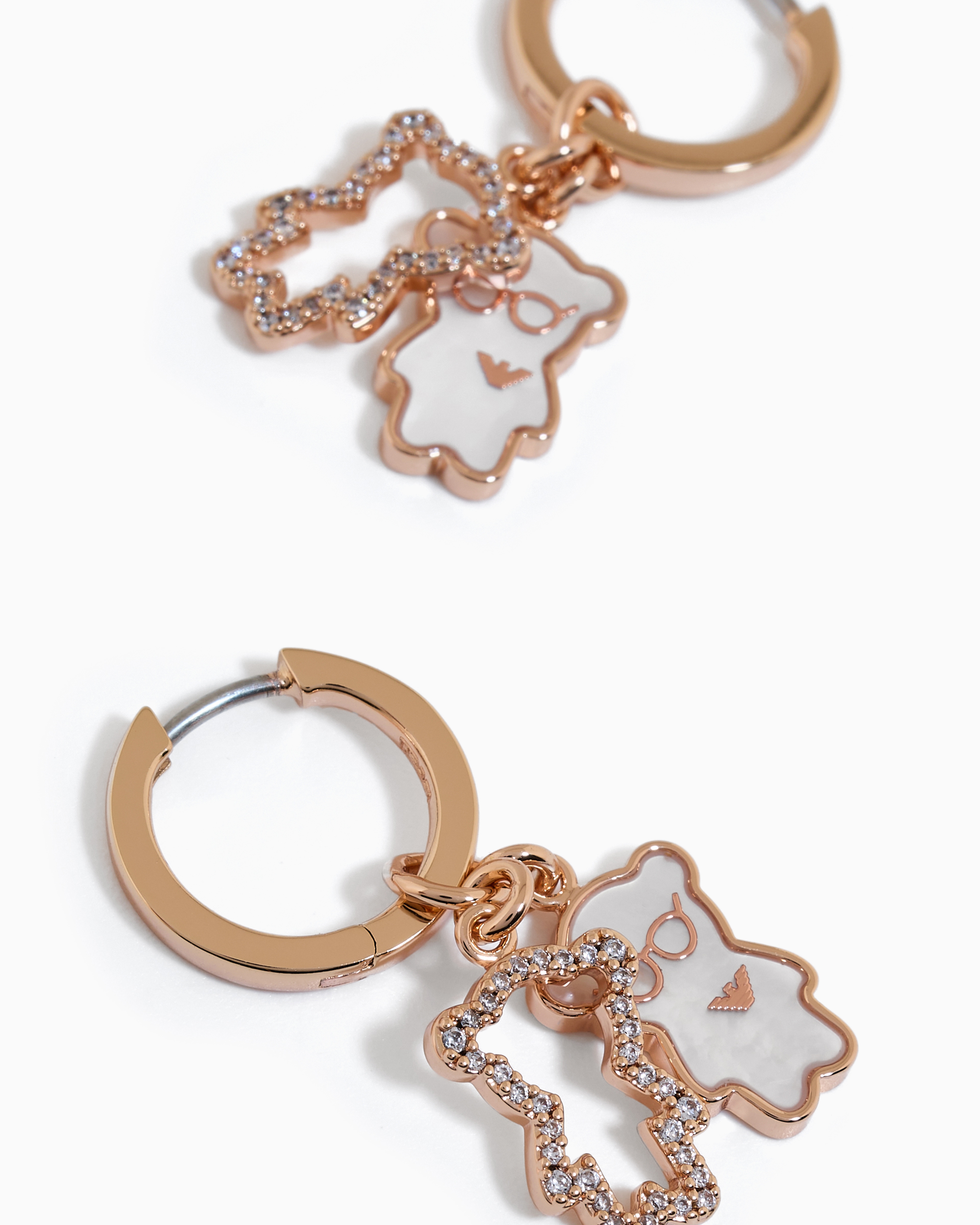 EMPORIO ARMANI ROSE GOLD-TONE BRASS HOOP EARRINGS 