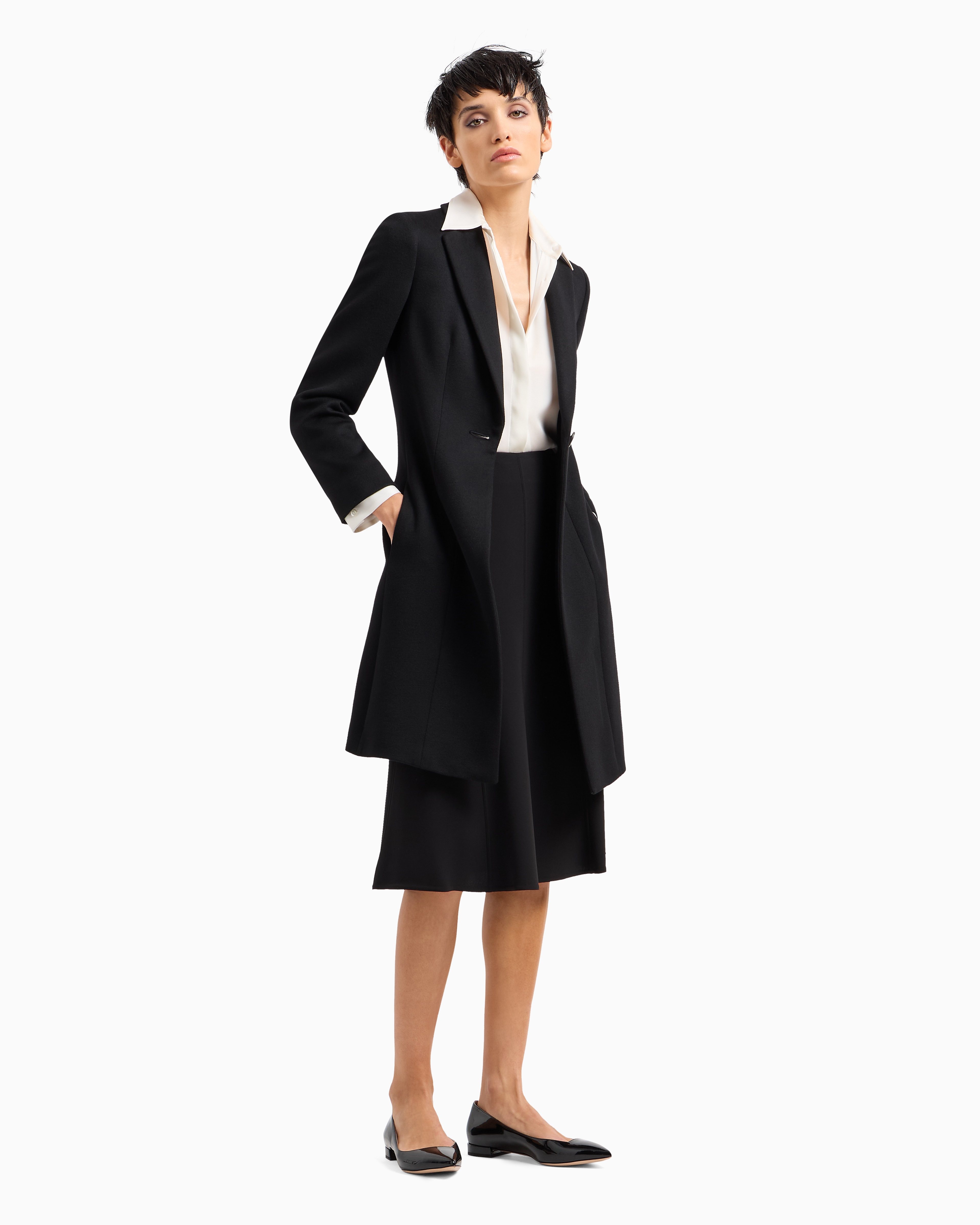 Giorgio Armani Pure Silk Charmeuse Shirt In White