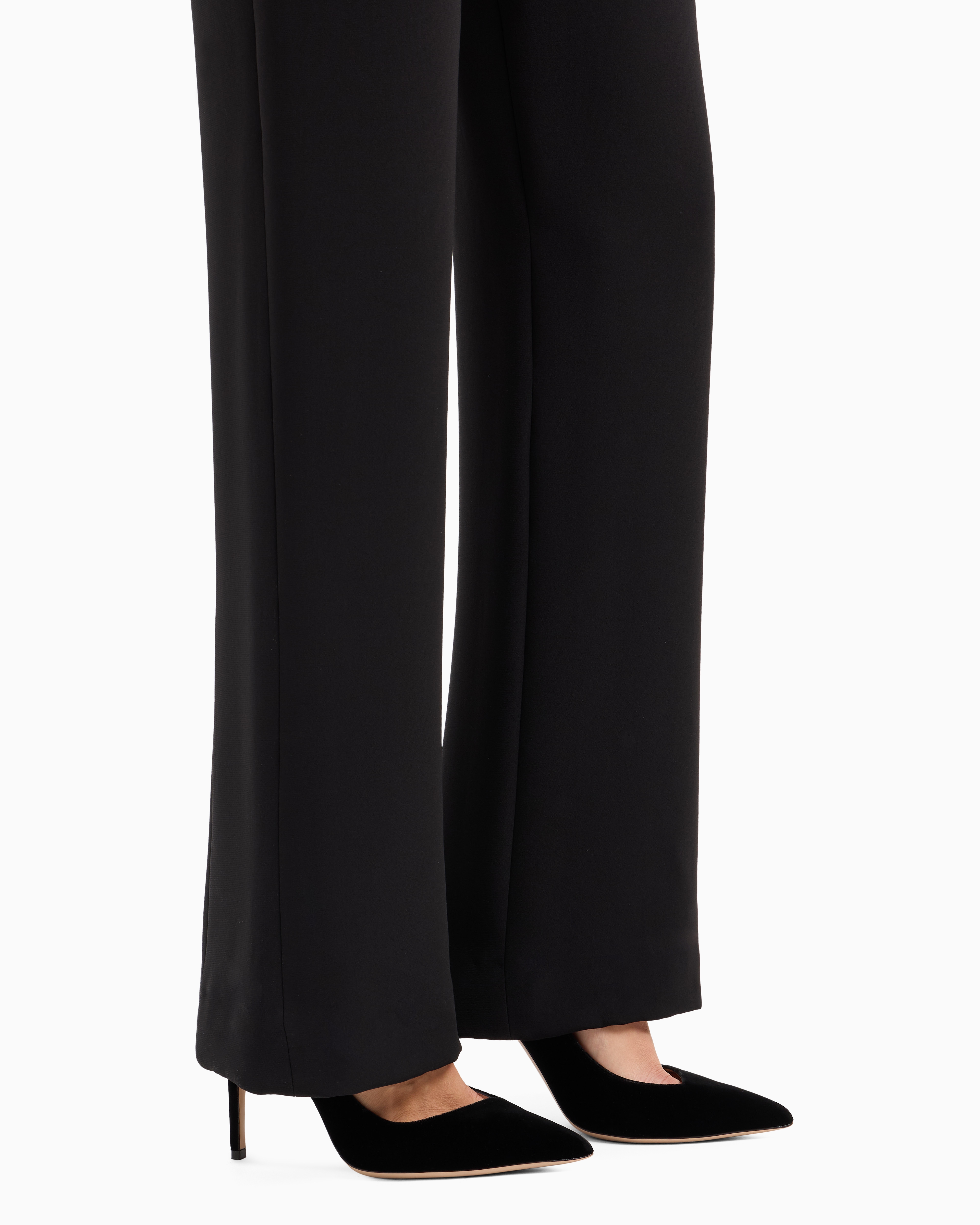 Giorgio Armani Official Store Mulberry Silk Palazzo Trousers In Black