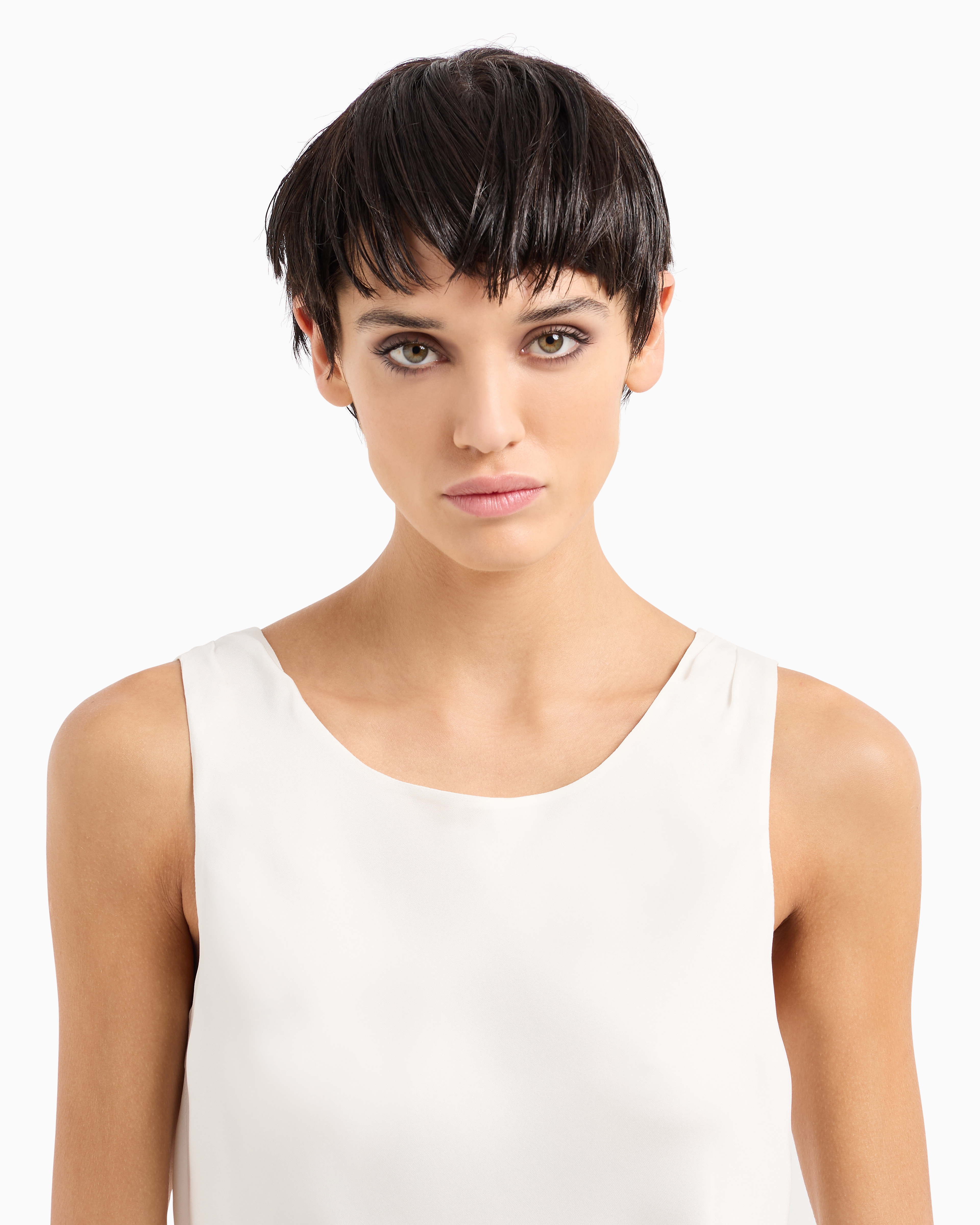 Shop Giorgio Armani Pure Silk Top In White