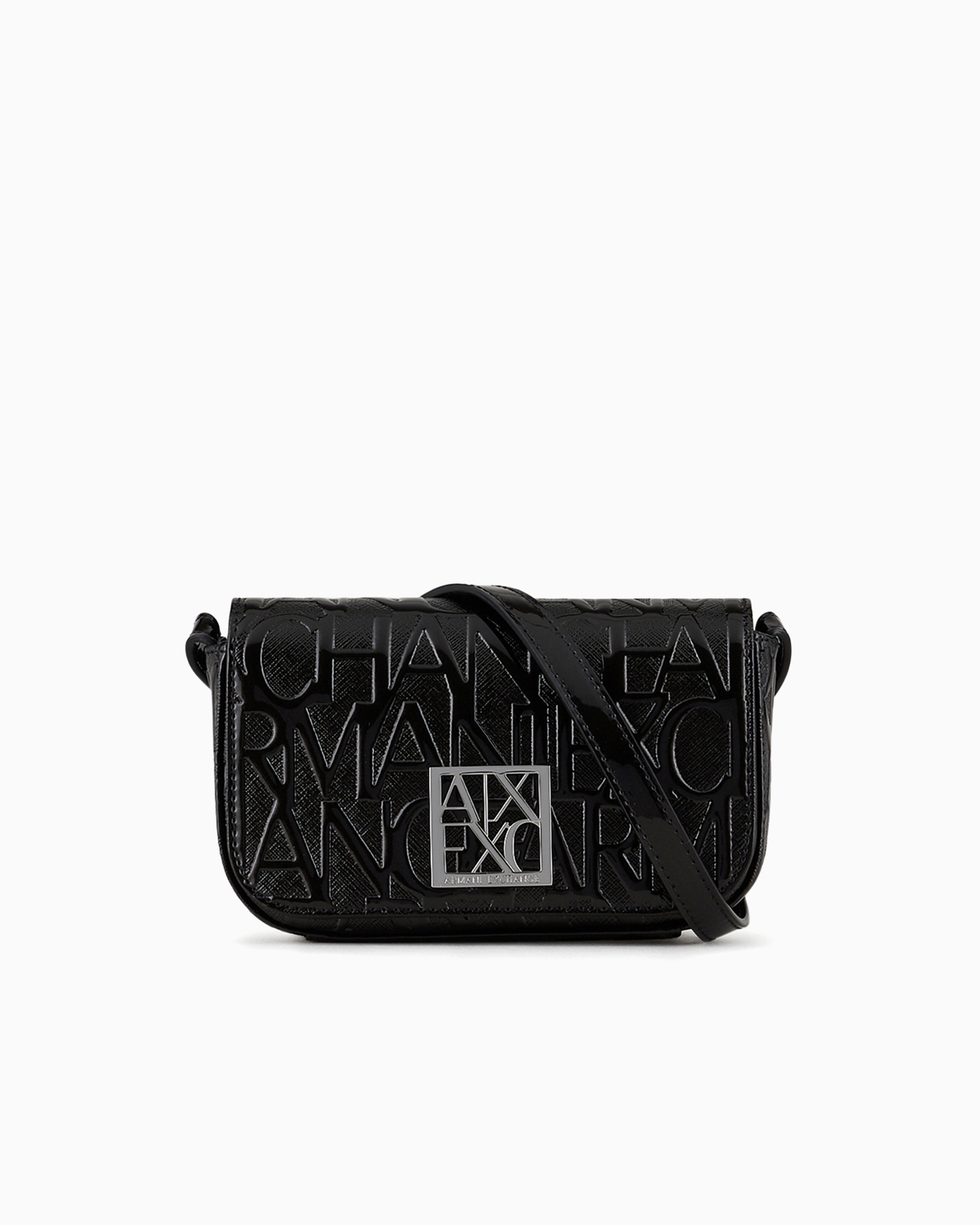 Shop Armani Exchange Crossbody Bag With Logo In Black