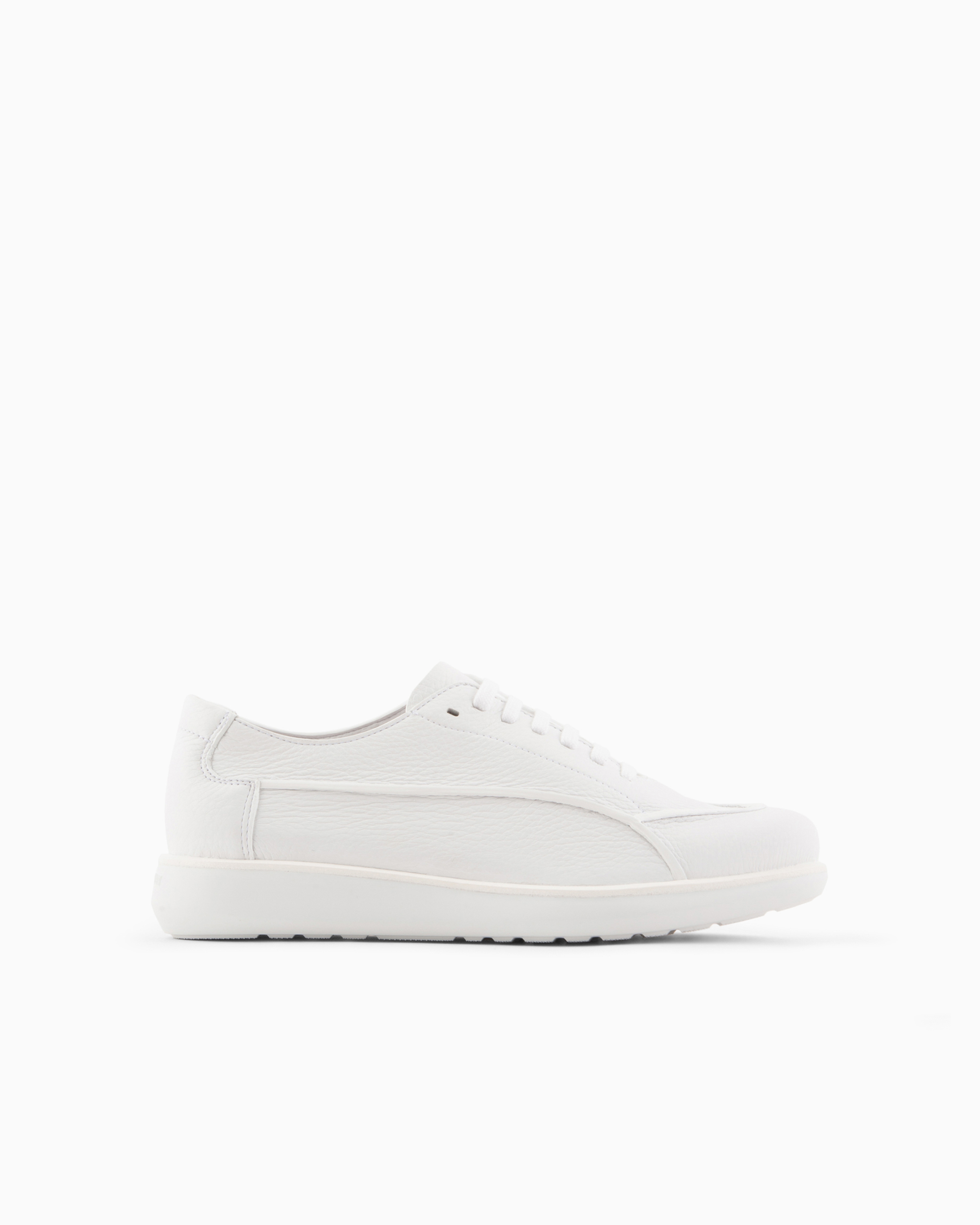 Giorgio Armani Official Store Deerskin Sneakers In White