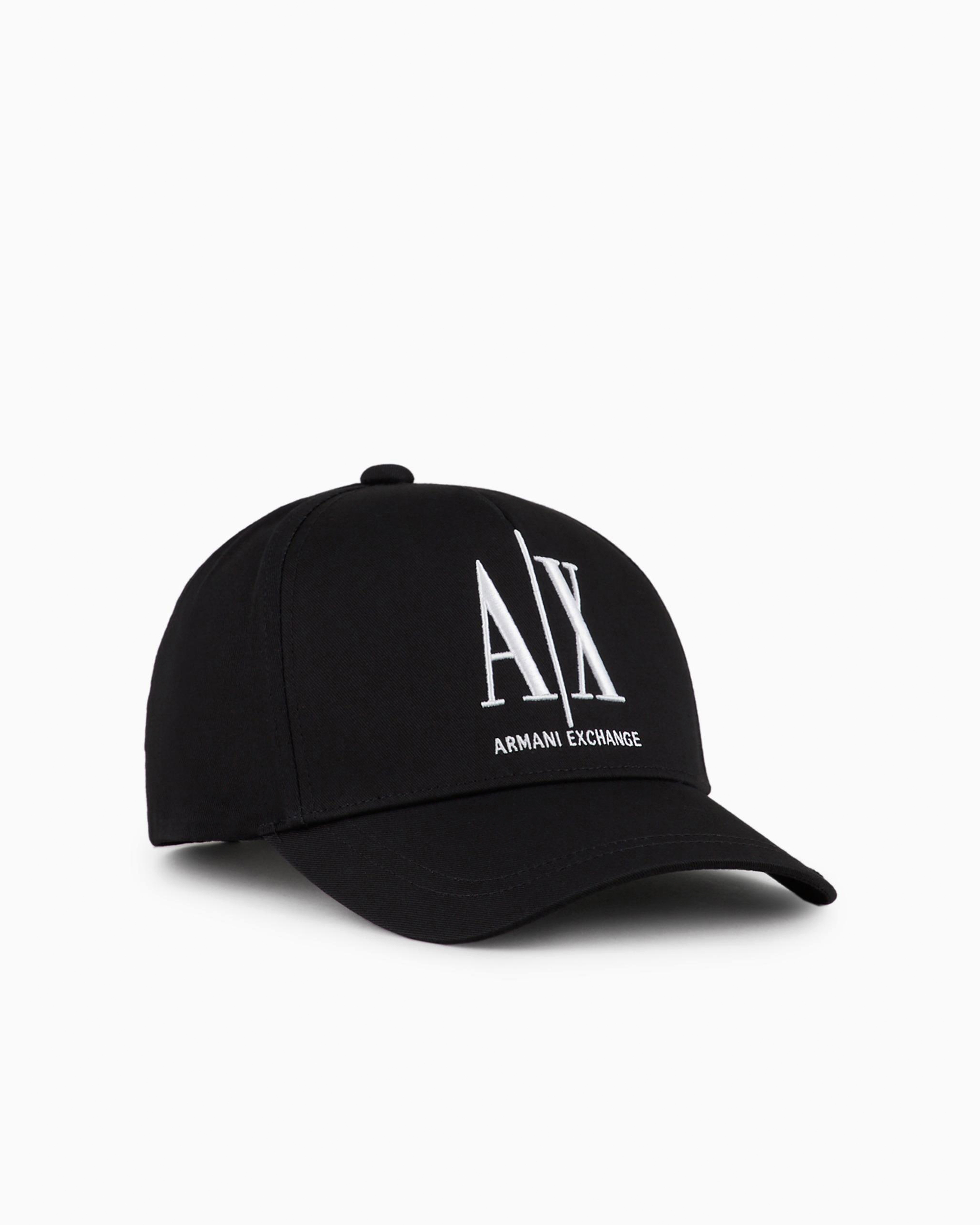 Armani Exchange Icon Logo Baseball Cap In Black