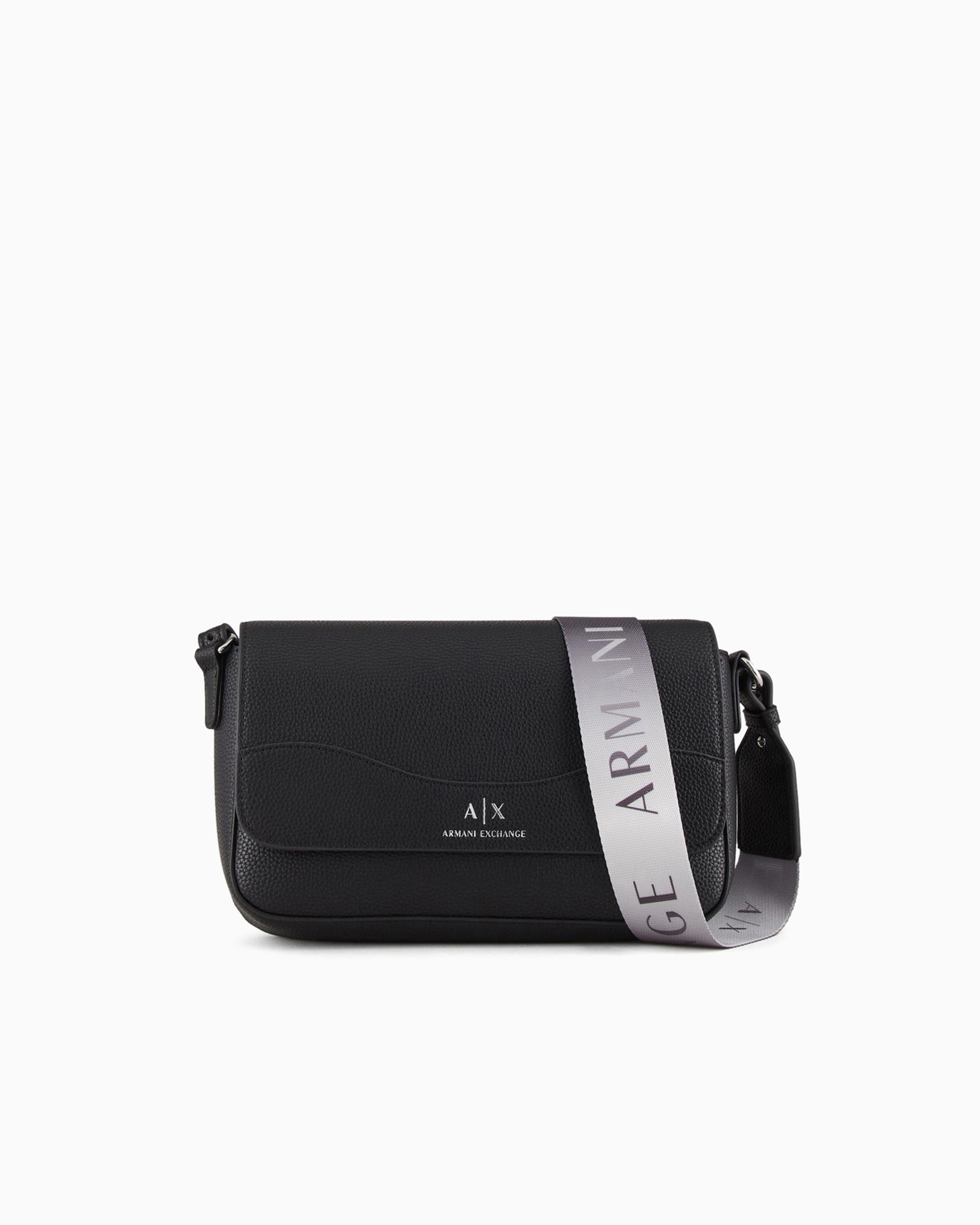 Armani Exchange Gradient Logo Shoulder Strap Crossbody Bag In Black