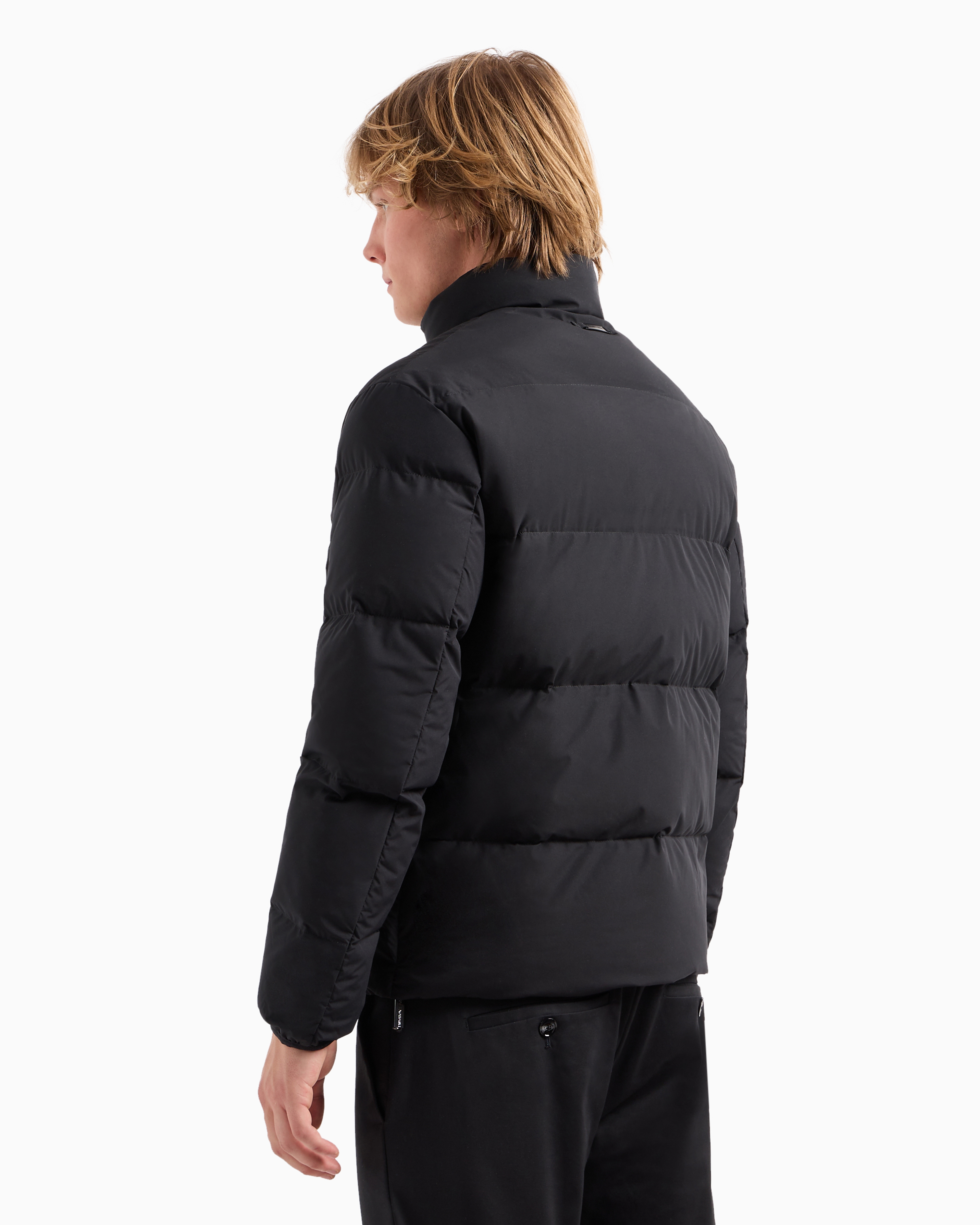 Shop Emporio Armani Quilted Nylon, Full-zip Puffer Jacket In Black