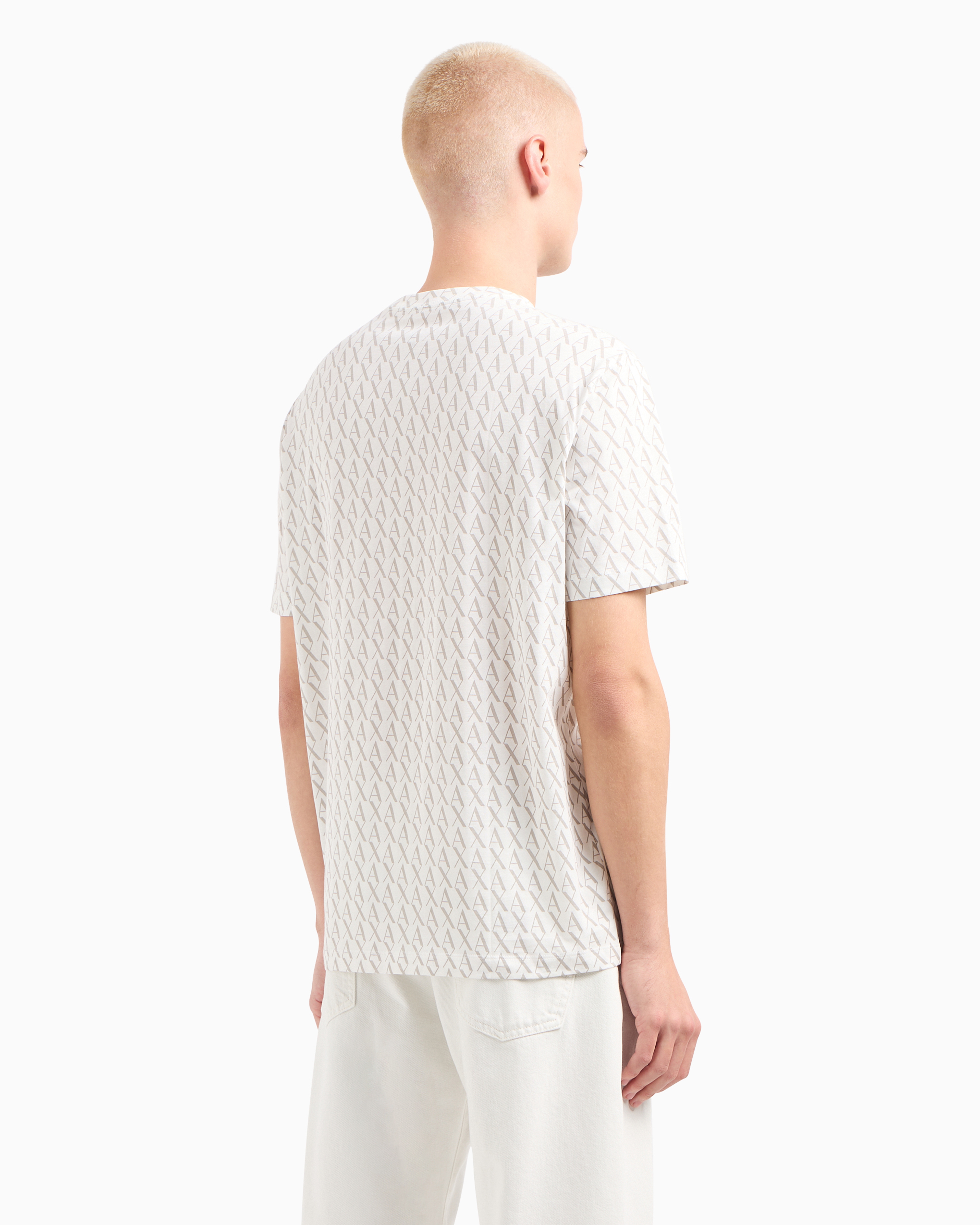 Armani Exchange Long Sleeve T-shirt With Logo Prints In White