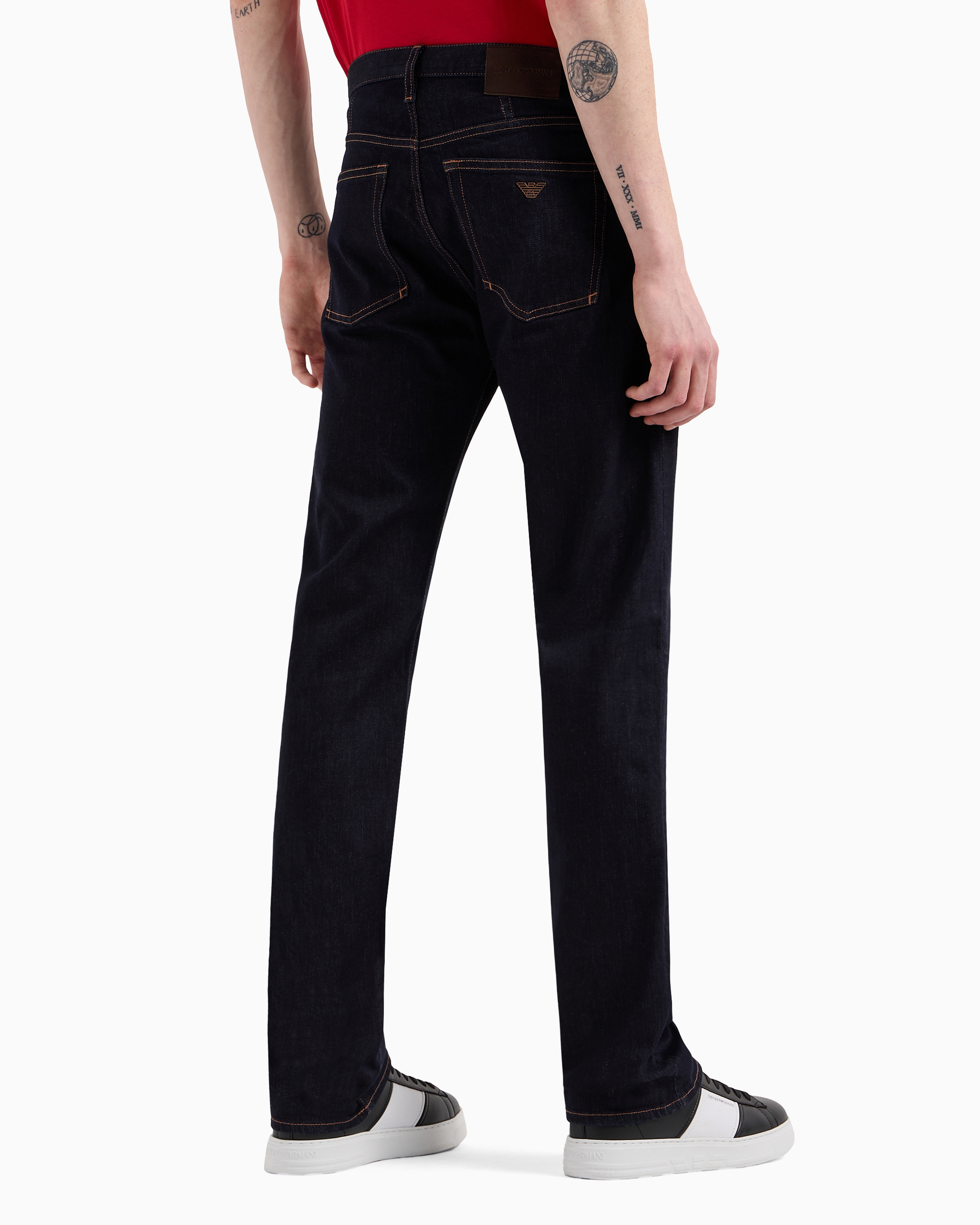 Shop Emporio Armani J21 Regular-fit Jeans In Washed 11.5 Oz Comfort Denim In Blue