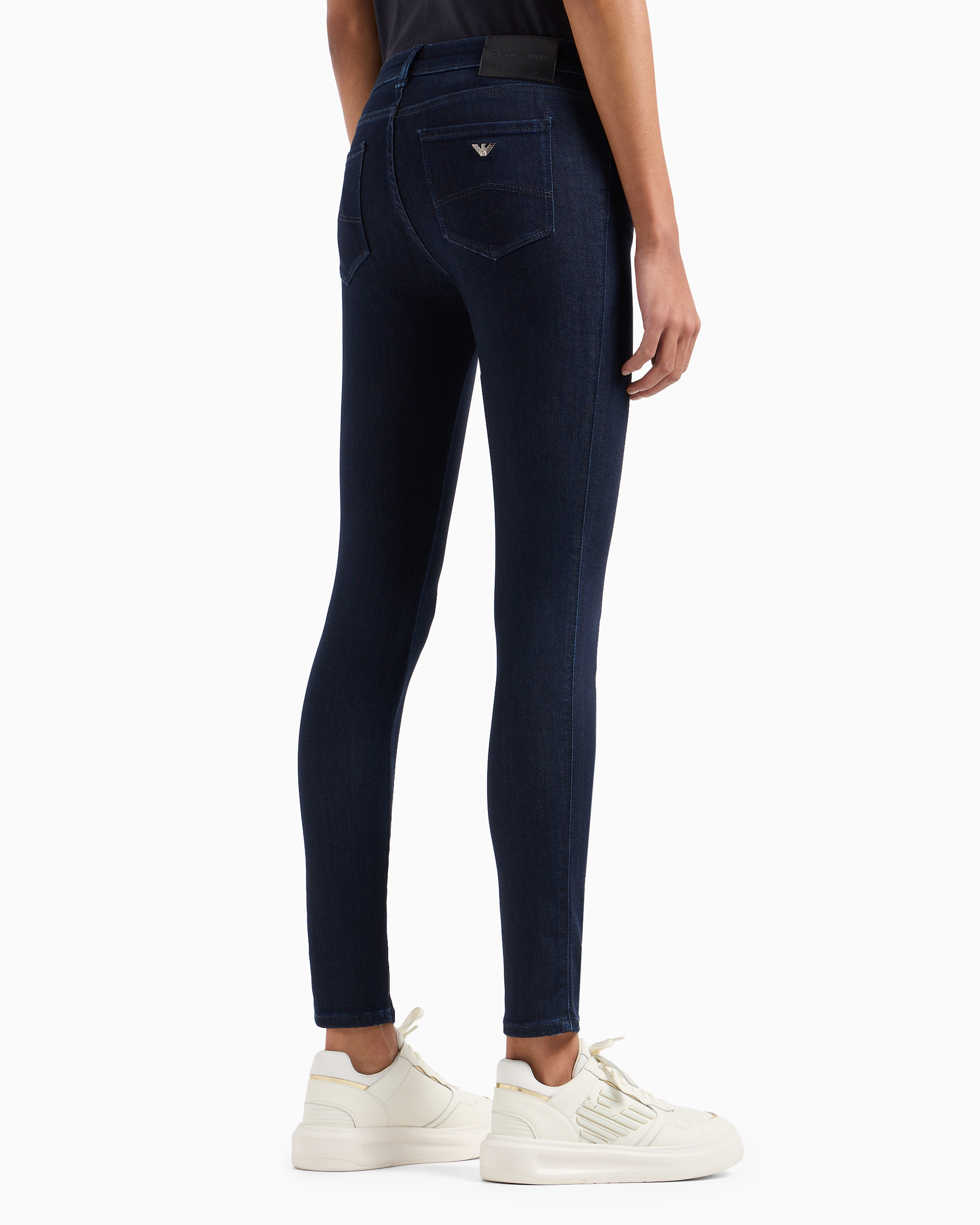 Emporio Armani Official Store J20 High-waisted Super Skinny Leg Jeans In Lyocell Denim In Dark Blue