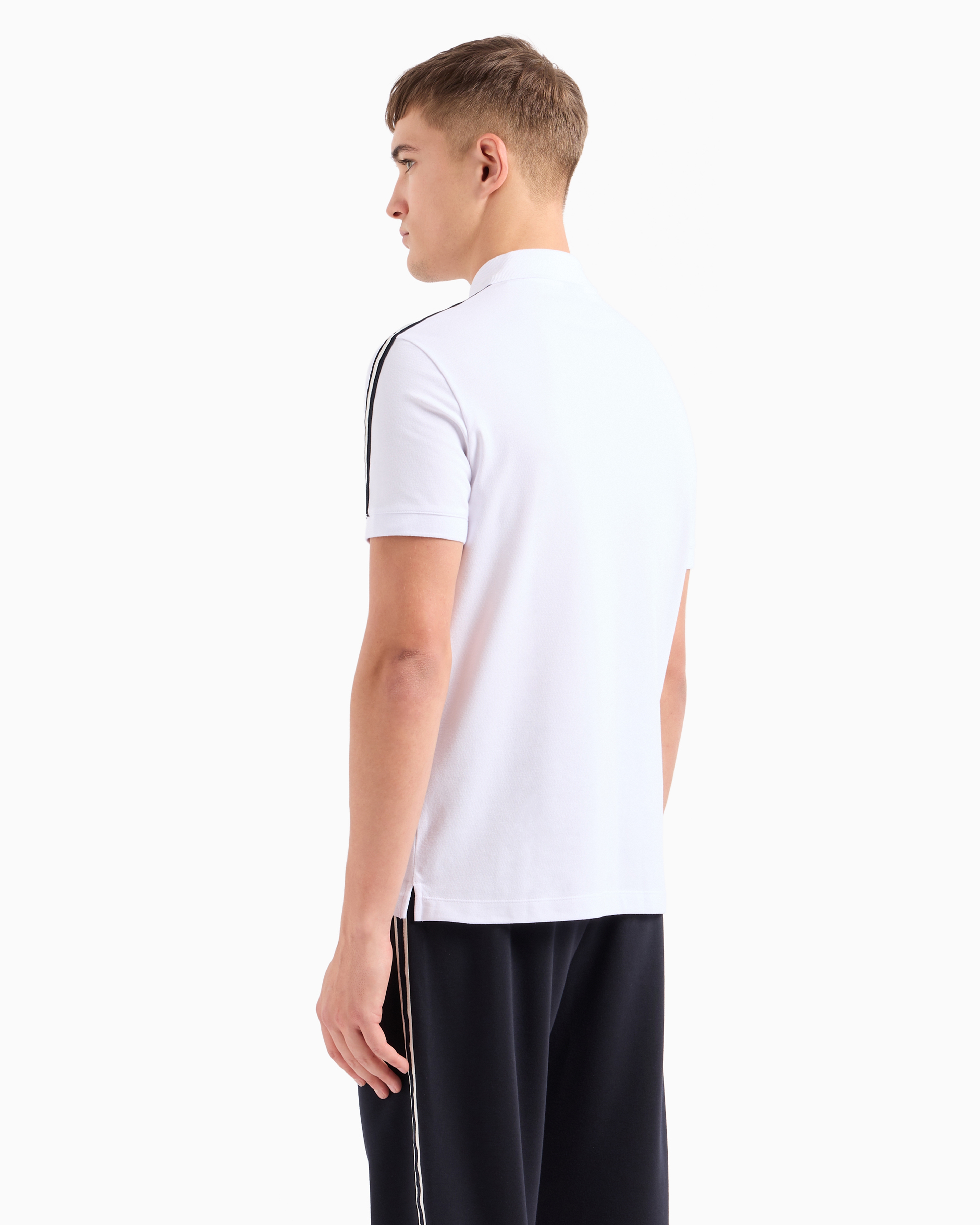 Armani Exchange Official Store Regular Fit Polo Shirt With Signature Logo In White