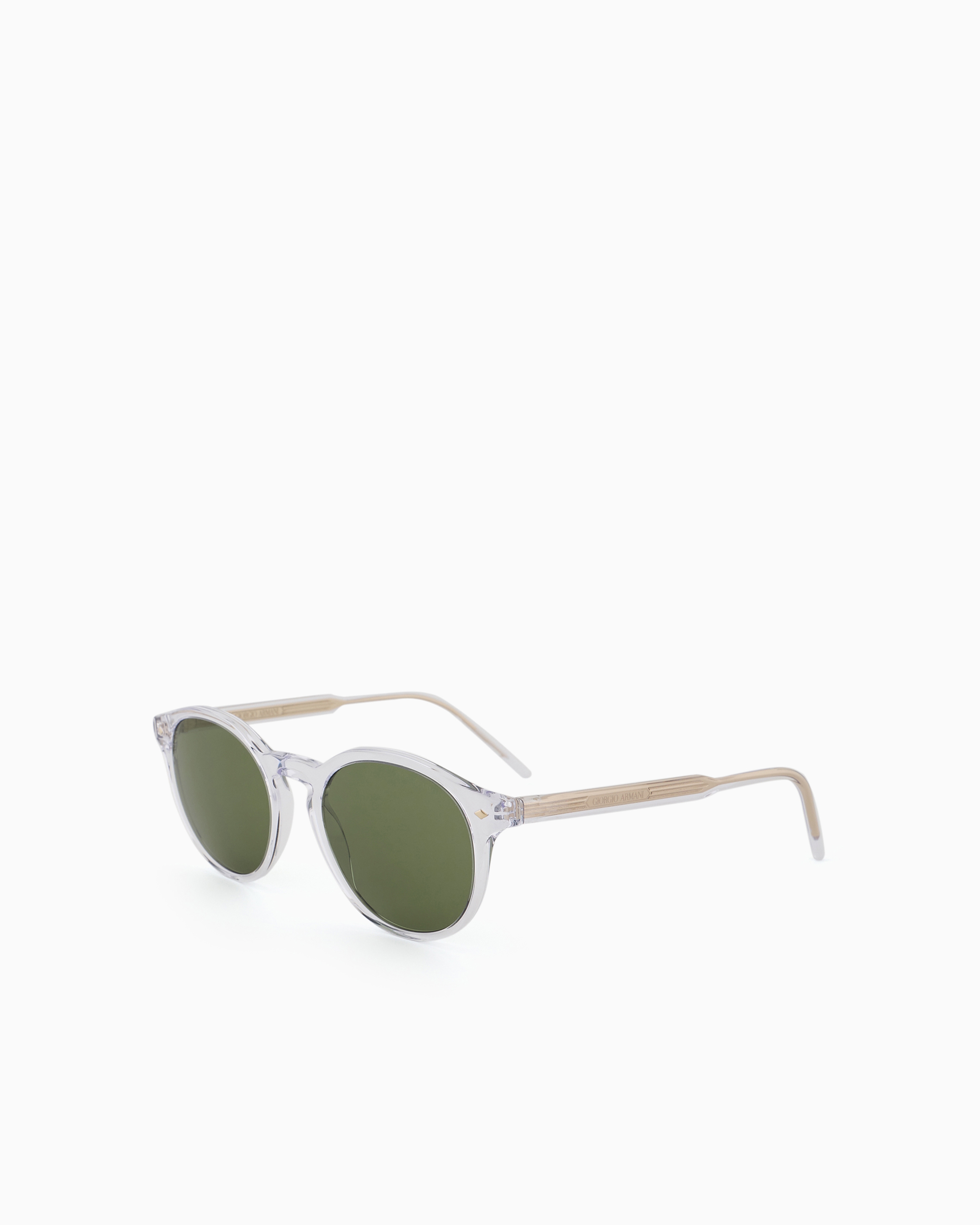 Giorgio Armani Men's Panto Sunglasses In Transparent