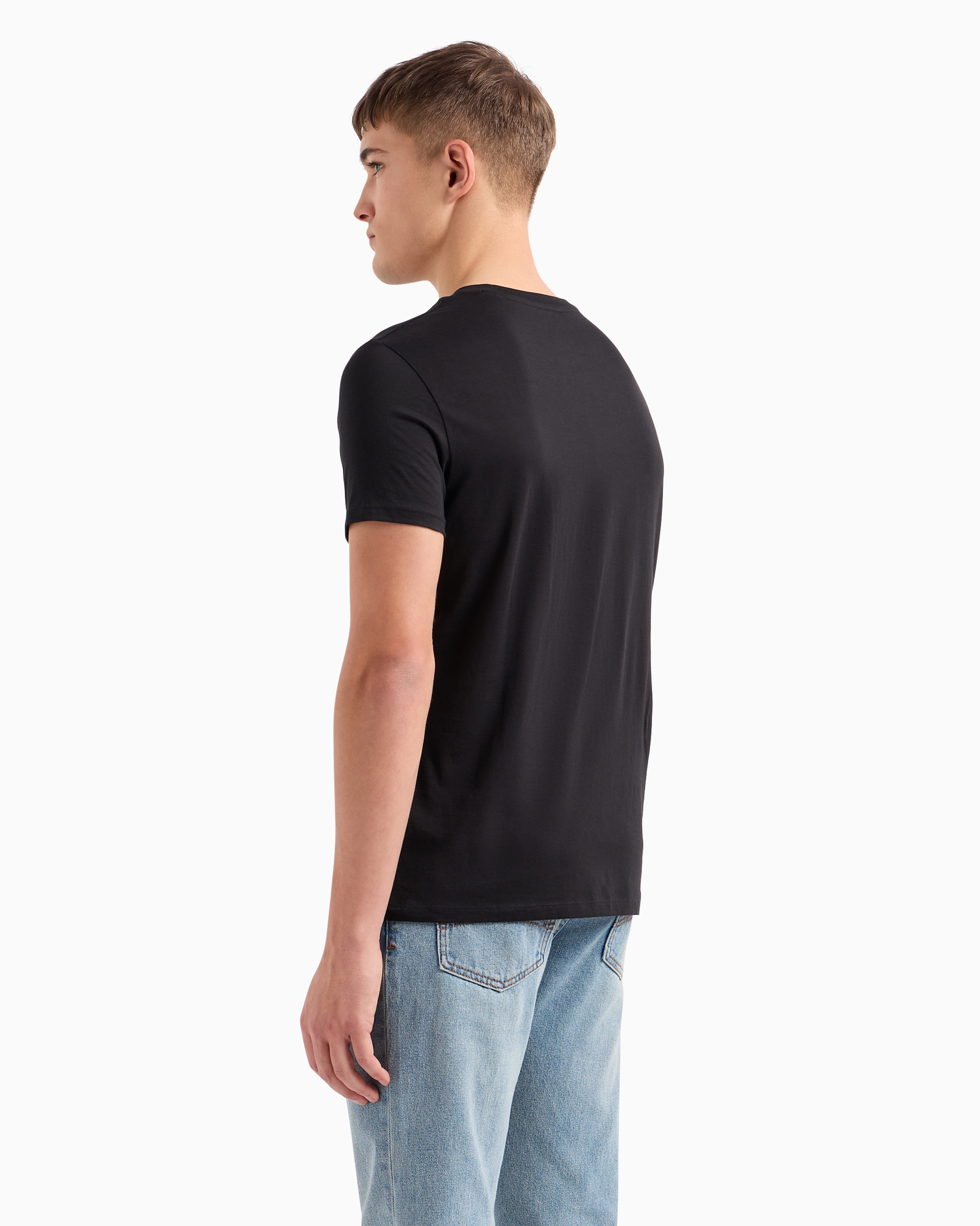Armani Exchange Regular Fit Pima Cotton T-shirt In Black