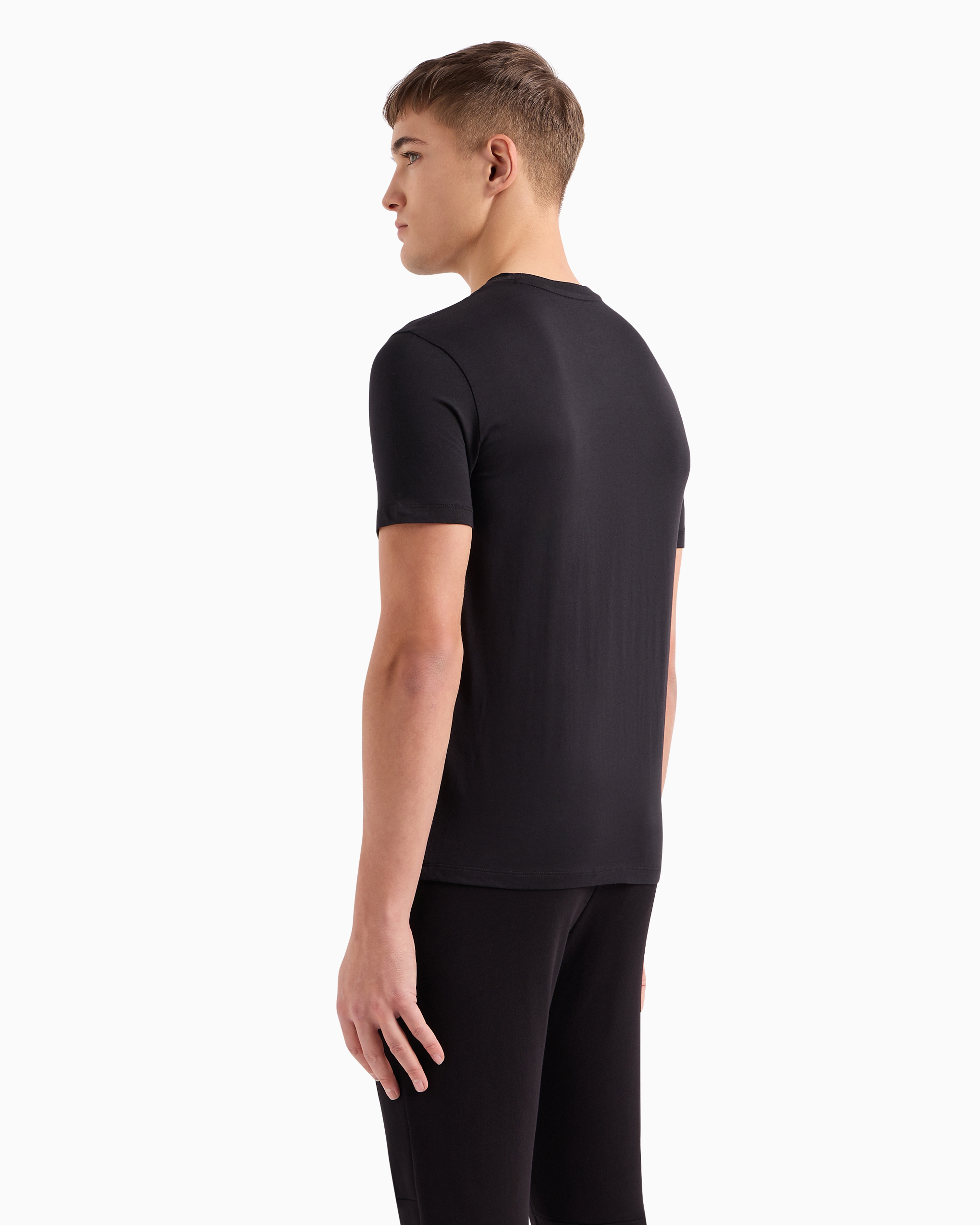 Armani Exchange Chest Logo Slim Fit T-shirt In Black
