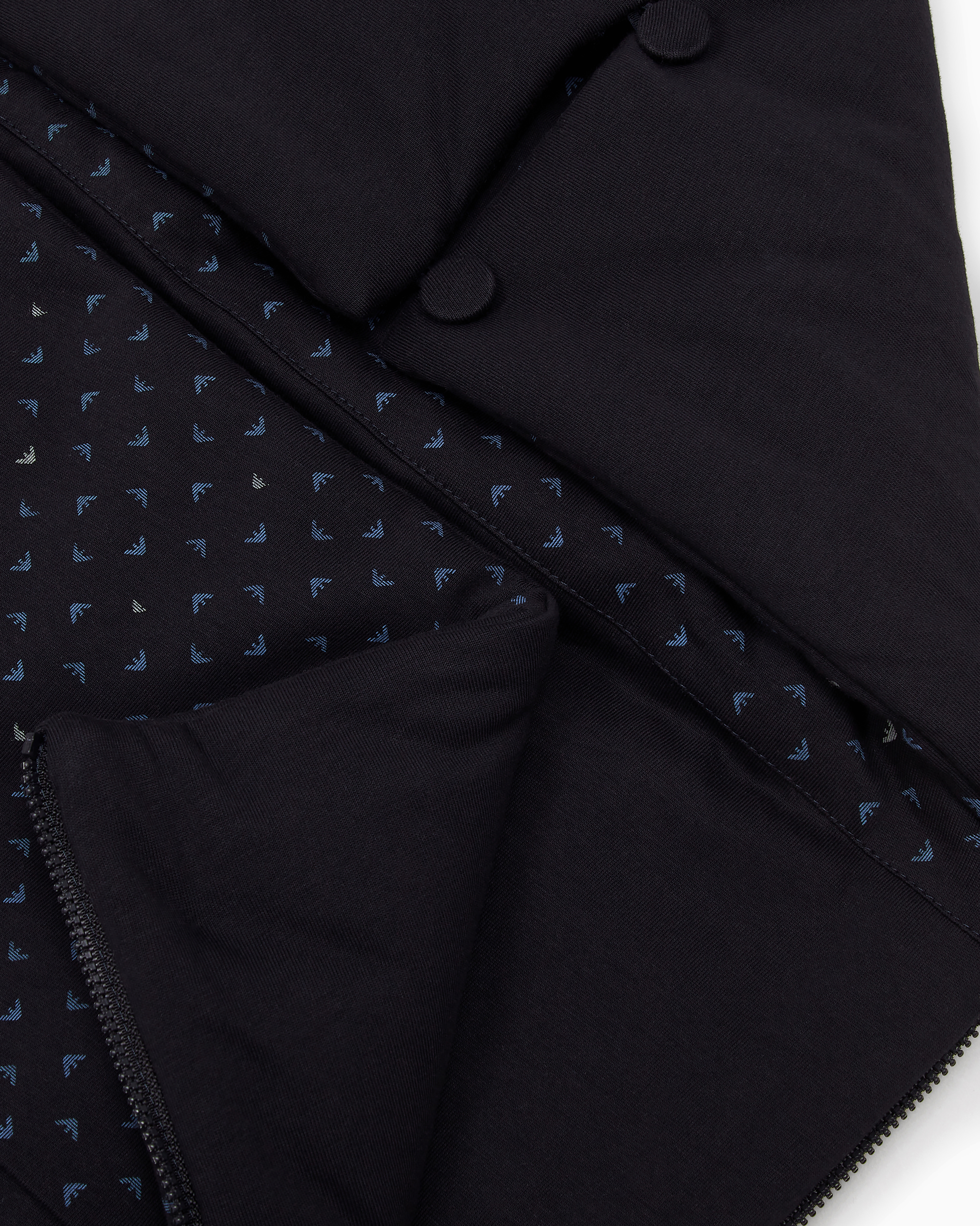 Emporio Armani Sleeping Bag With Op-art Eagle Print In Blue